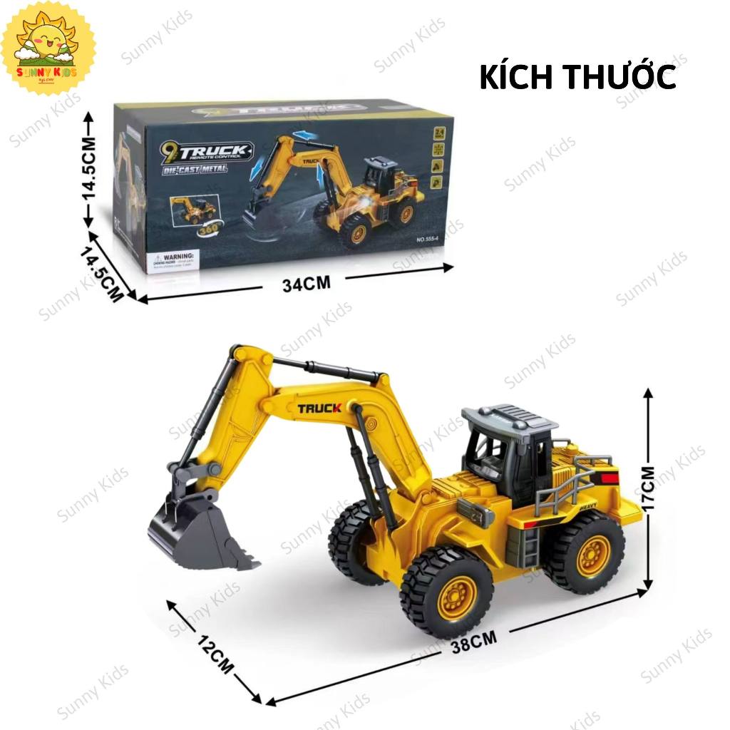Máy Xúc Điều Khiển Từ Xa 555-4 Bánh Lốp Cao Su Bám Đường, Gàu Kim Loại Bền Chắc, Đồ Chơi Xe Múc 9 Kênh – Sunny Kids