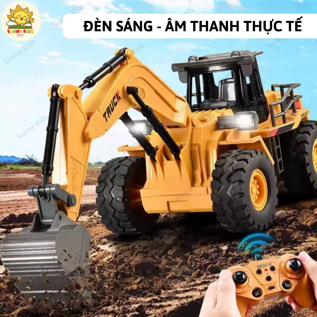 Máy Xúc Điều Khiển Từ Xa 555-4 Bánh Lốp Cao Su Bám Đường, Gàu Kim Loại Bền Chắc, Đồ Chơi Xe Múc 9 Kênh – Sunny Kids