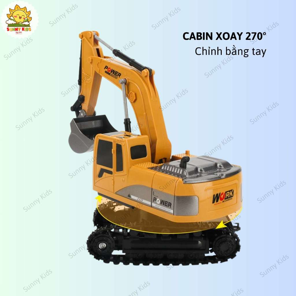 Máy Xúc Điều Khiển Từ Xa Giá Rẻ, 5 Kênh 555-2A Và 6 Kênh 555-1A, Phù Hợp Bé Làm Quen Đồ Chơi Xe Công Trình - Sunny Kids
