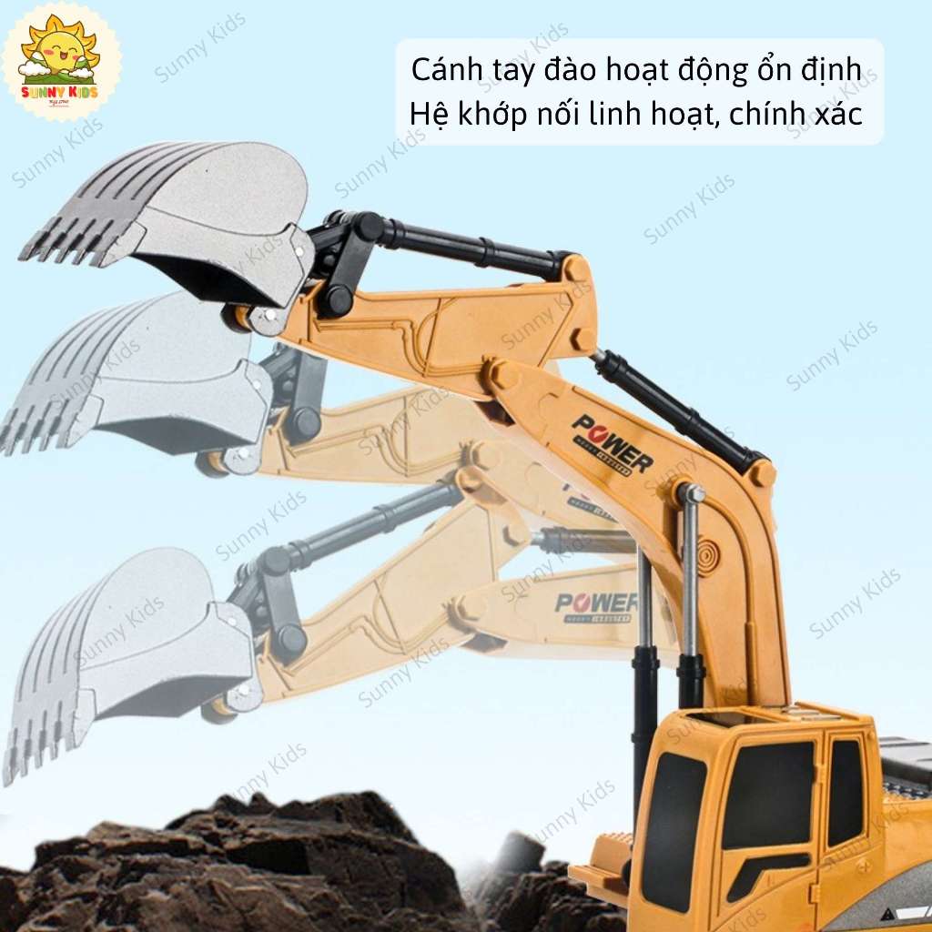 Máy Xúc Điều Khiển Từ Xa Giá Rẻ, 5 Kênh 555-2A Và 6 Kênh 555-1A, Phù Hợp Bé Làm Quen Đồ Chơi Xe Công Trình - Sunny Kids