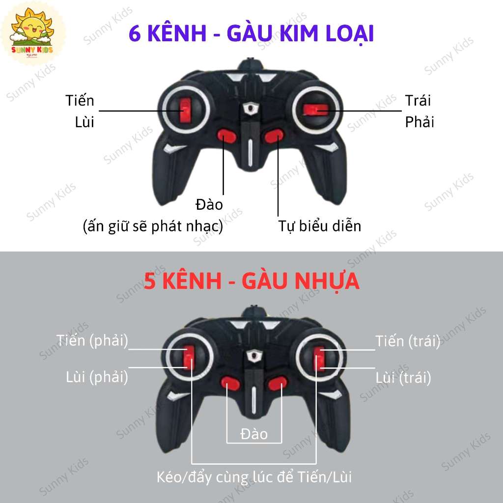 Máy Xúc Điều Khiển Từ Xa Giá Rẻ, 5 Kênh 555-2A Và 6 Kênh 555-1A, Phù Hợp Bé Làm Quen Đồ Chơi Xe Công Trình - Sunny Kids