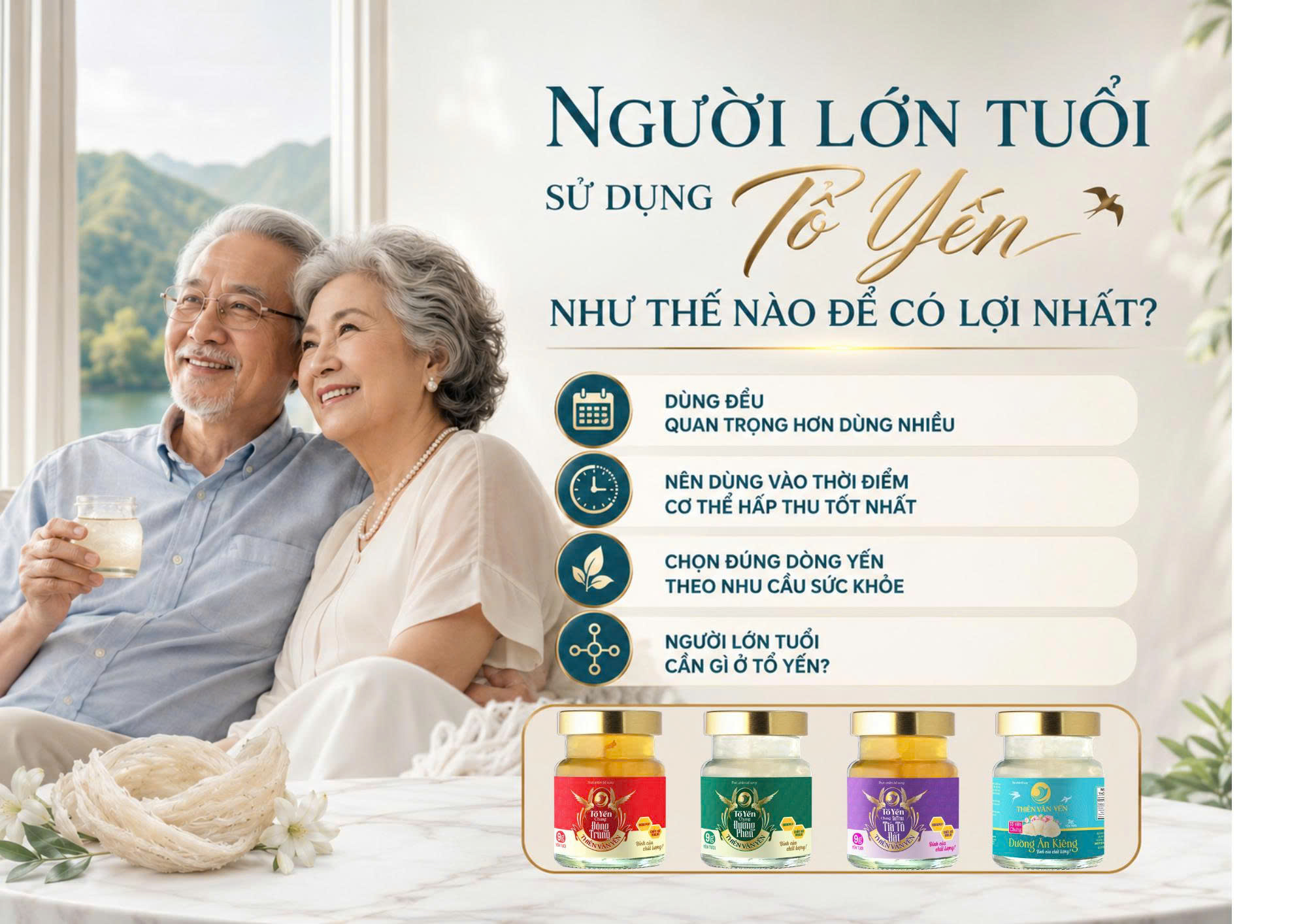 Người lớn tuổi sử dụng tổ yến như thế nào để có lợi nhất?