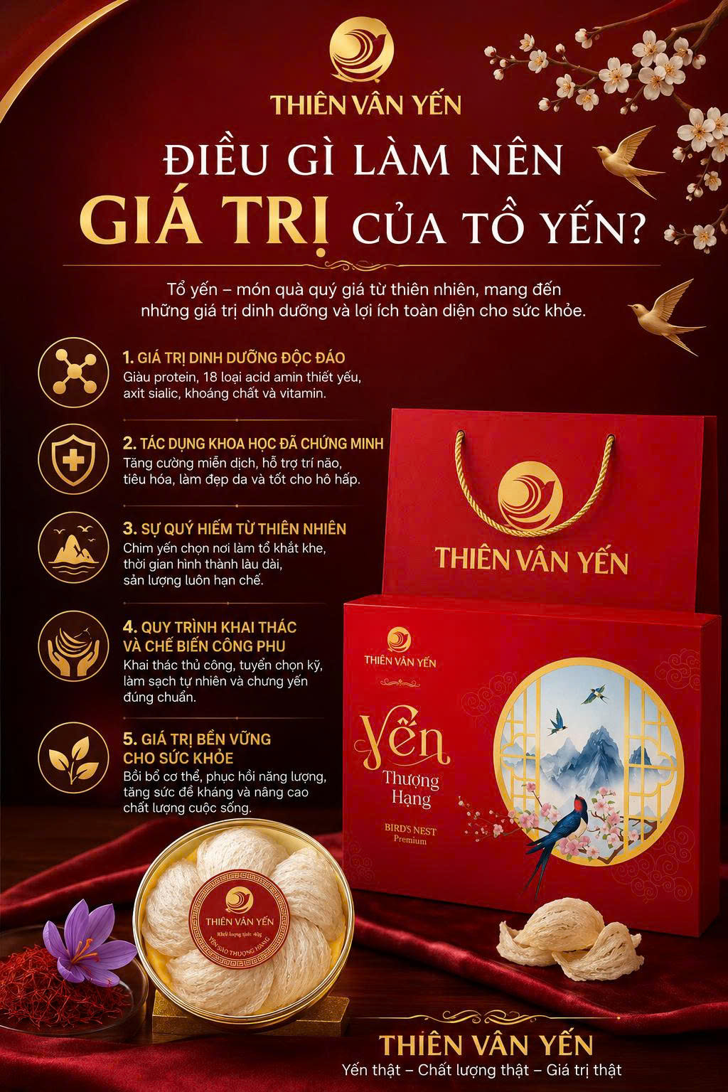 ĐIỀU GÌ LÀM NÊN GIÁ TRỊ CỦA TỔ YẾN?