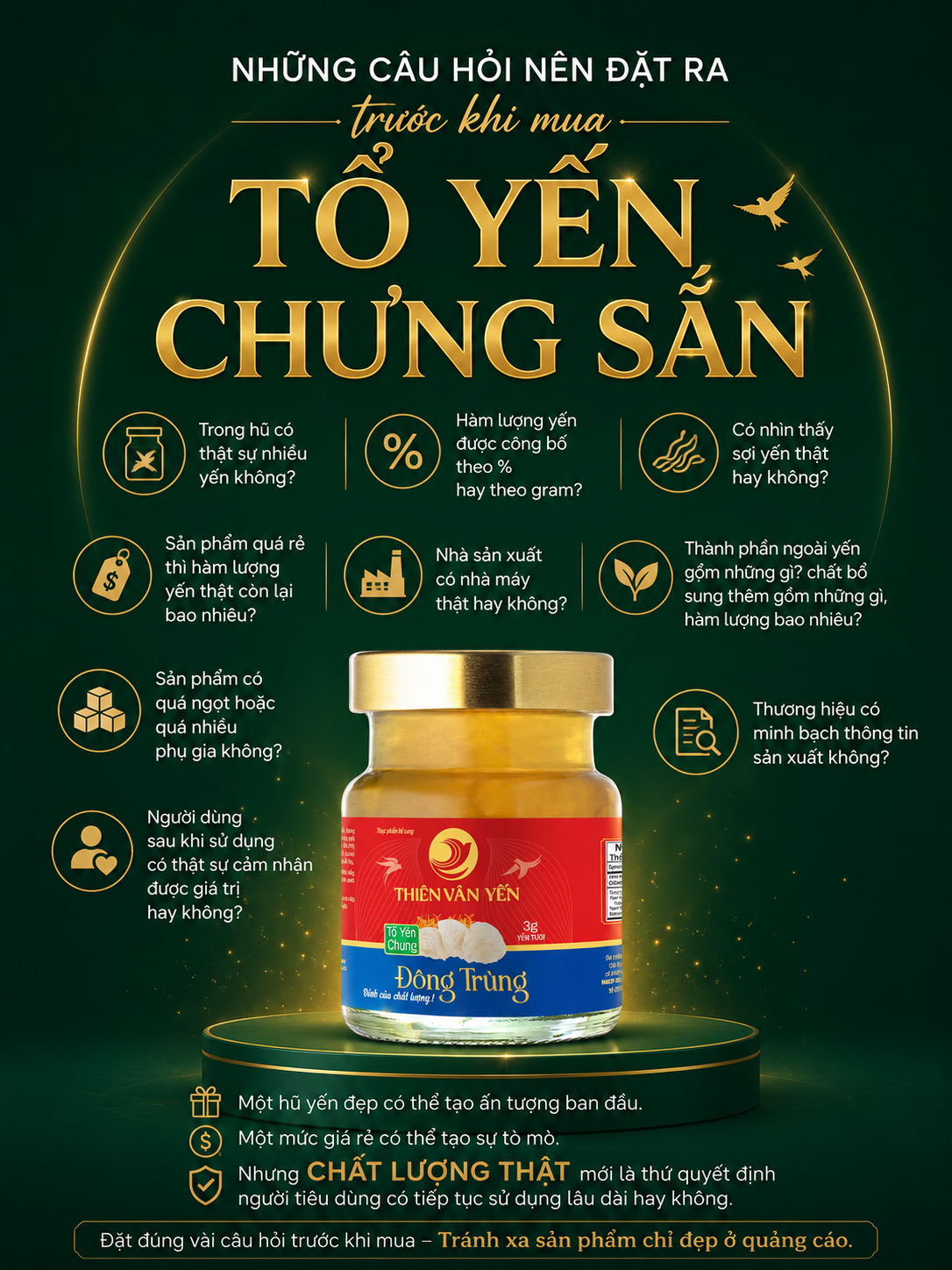 Những câu hỏi nên đặt ra trước khi mua tổ yến chưng sẵn.