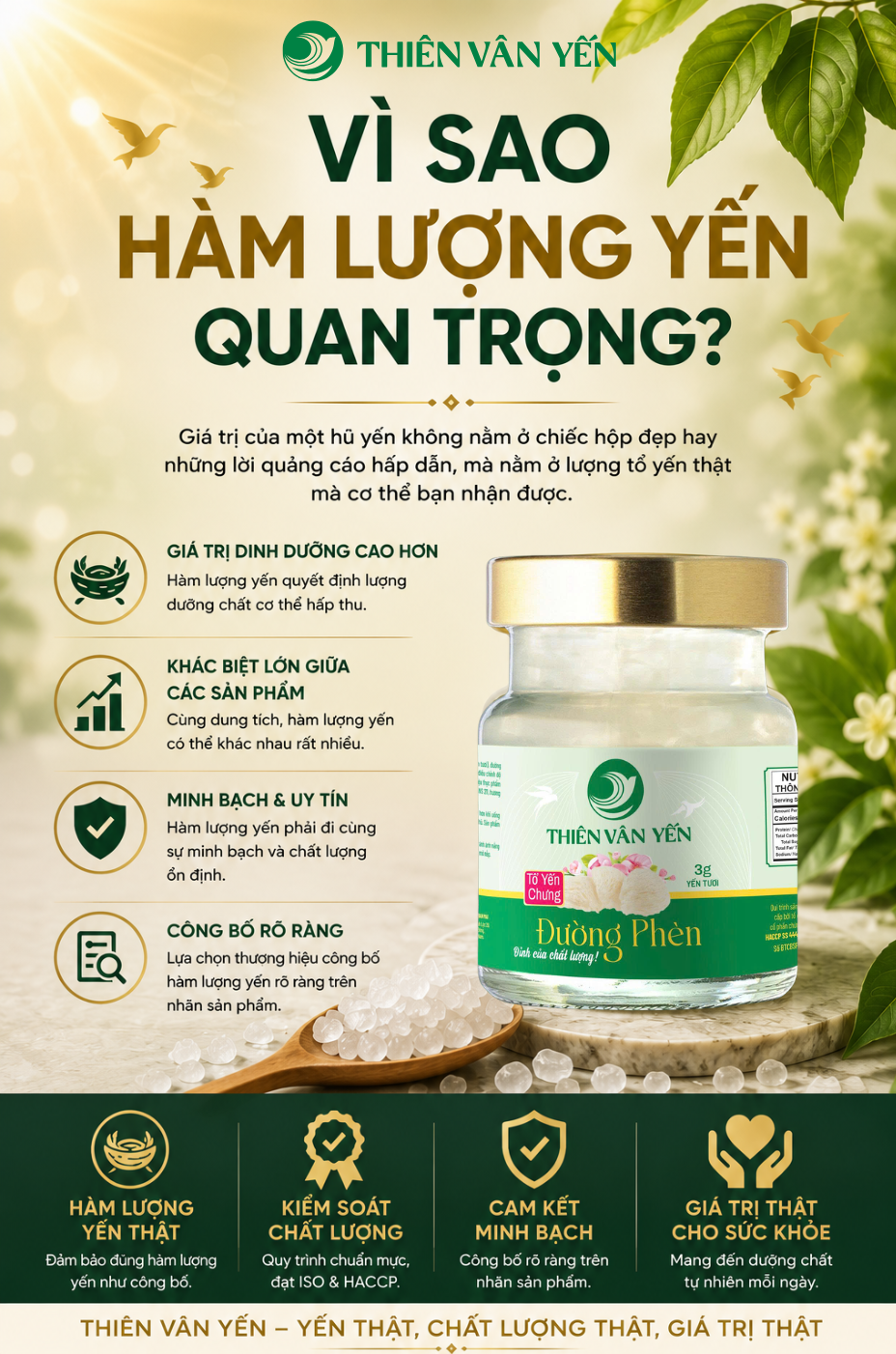 VÌ SAO HÀM LƯỢNG YẾN QUAN TRỌNG?