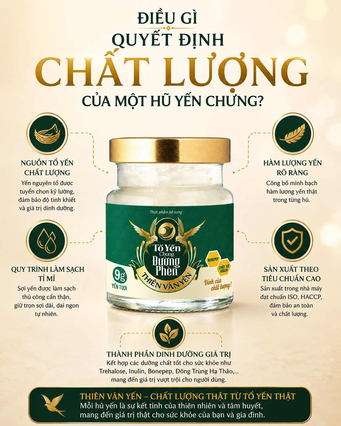 ĐIỀU GÌ QUYẾT ĐỊNH CHẤT LƯỢNG CỦA MỘT HŨ YẾN CHƯNG?