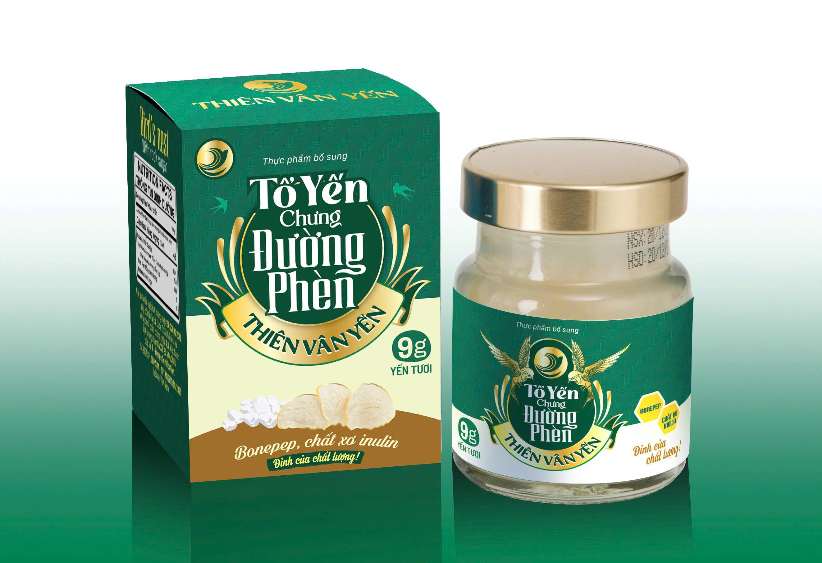 Thiên Vân Yến - Tổ Yến Chưng Đường Phèn - Yến tươi 9 g - Hộp 1 hũ