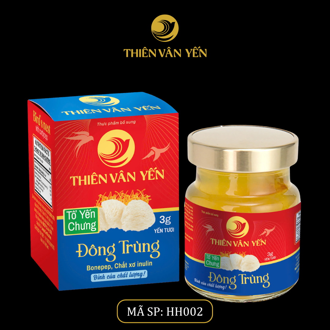 Tổ Yến Chưng Đông Trùng - Yến Tươi 3g - Hũ Trần - Thiên Vân Yến