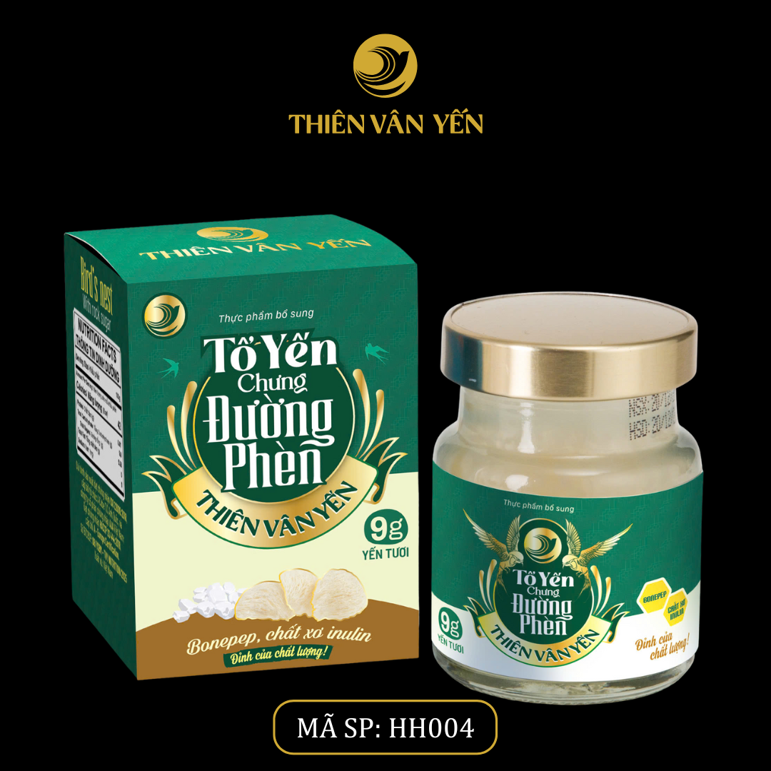 Tổ Yến Chưng Đường Phèn - Yến Tươi 9g - Hộp 1 Hũ - Thiên Vân Yến