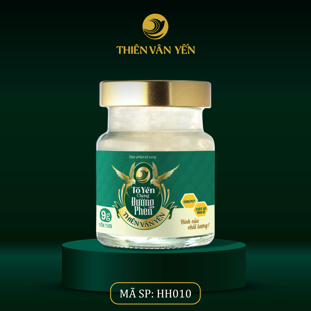 Tổ Yến Chưng Đường Phèn - Yến Tươi 9g - Hộp 1 Hũ - Thiên Vân Yến