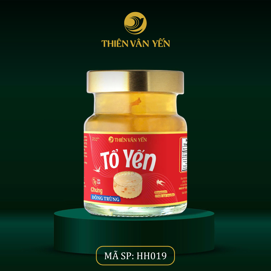 Tổ Yến Chưng Đông Trùng - Yến Tươi 1g - Hũ Trần - Thiên Vân Yến