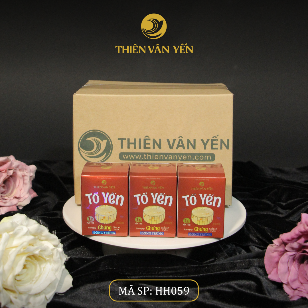 Thùng 24 Hũ - Tổ Yến Chưng Đông Trùng 1g Yến Tươi - Thiên Vân Yến