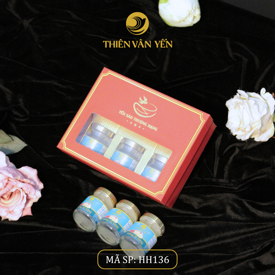 Hộp Quà Tặng 6 Hũ - Tổ Yến Chưng Đường Ăn Kiêng 3G - Thiên Vân Yến