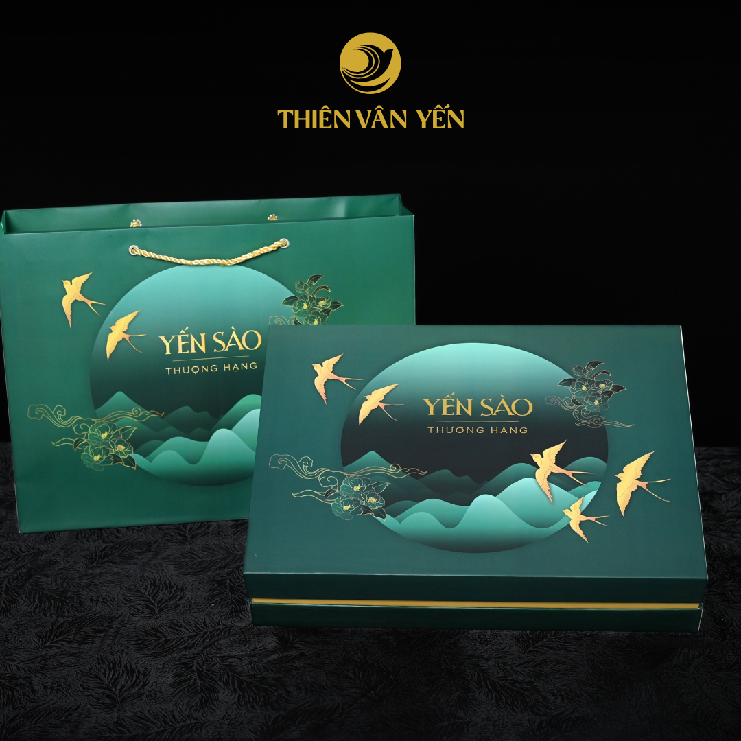 Hộp quà tặng 10 hũ - Tổ yến chưng đường phèn 1G/ 3G/ 9G - Bầu trời xanh - Thiên Vân Yến