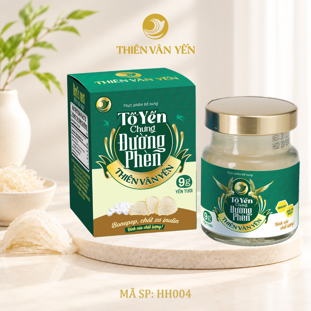 Tổ Yến Chưng Đường Phèn - Yến Tươi 9g - Hộp 1 Hũ - Thiên Vân Yến