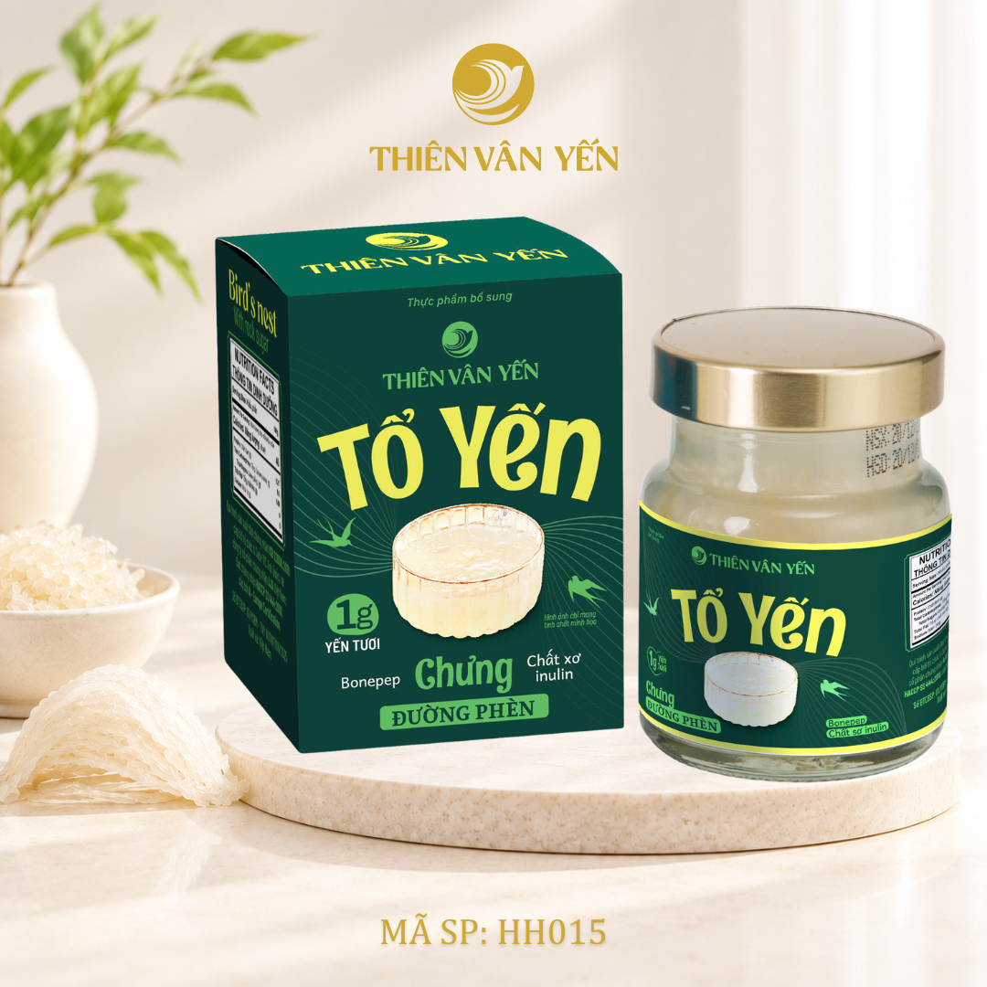 Tổ Yến Chưng Đường Phèn - Yến Tươi 1g - Hộp 1 Hũ - Thiên Vân Yến