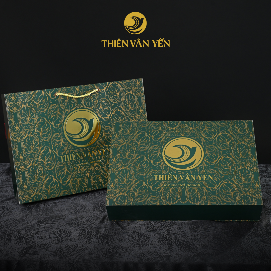 Hộp quà tặng 12 hũ - Tổ yến chưng Đông trùng 1G/ 3G/ 9G - Hoàng gia - Thiên Vân Yến