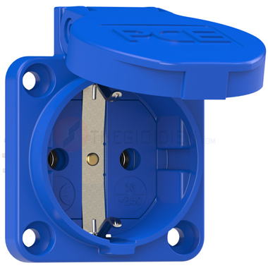 F105-OB Ổ cắm âm PCE Schuko 2P+E, 16A, IP54, cắm nhanh