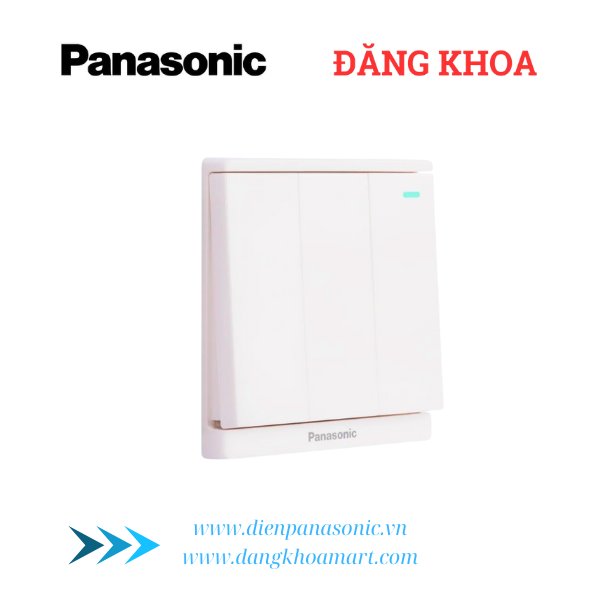 Bộ 3 công tắc B, 1 chiều có chỉ báo dạ quang, Moderva Trắng WMF515-1VN
