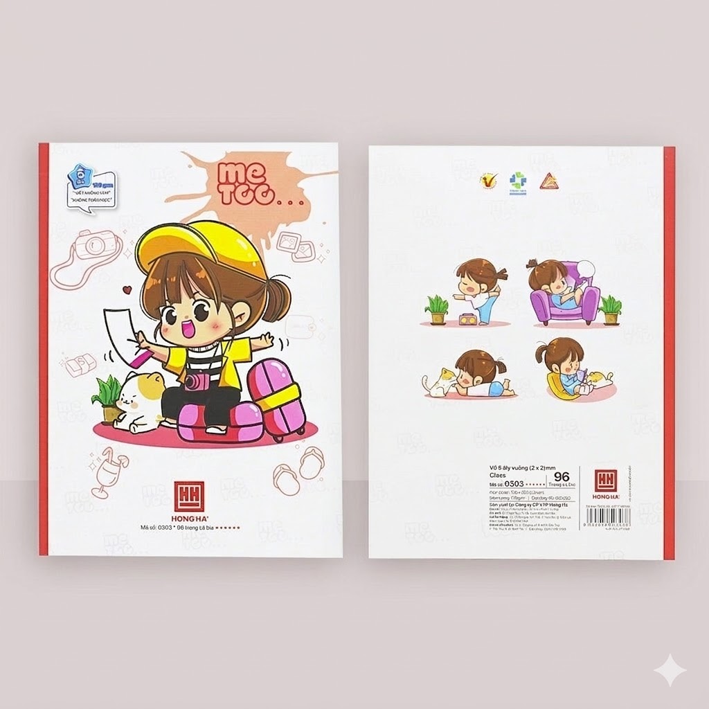 Vở Class Me Too - 4 Ô Ly 96 Trang 100gsm - Hồng Hà 0302