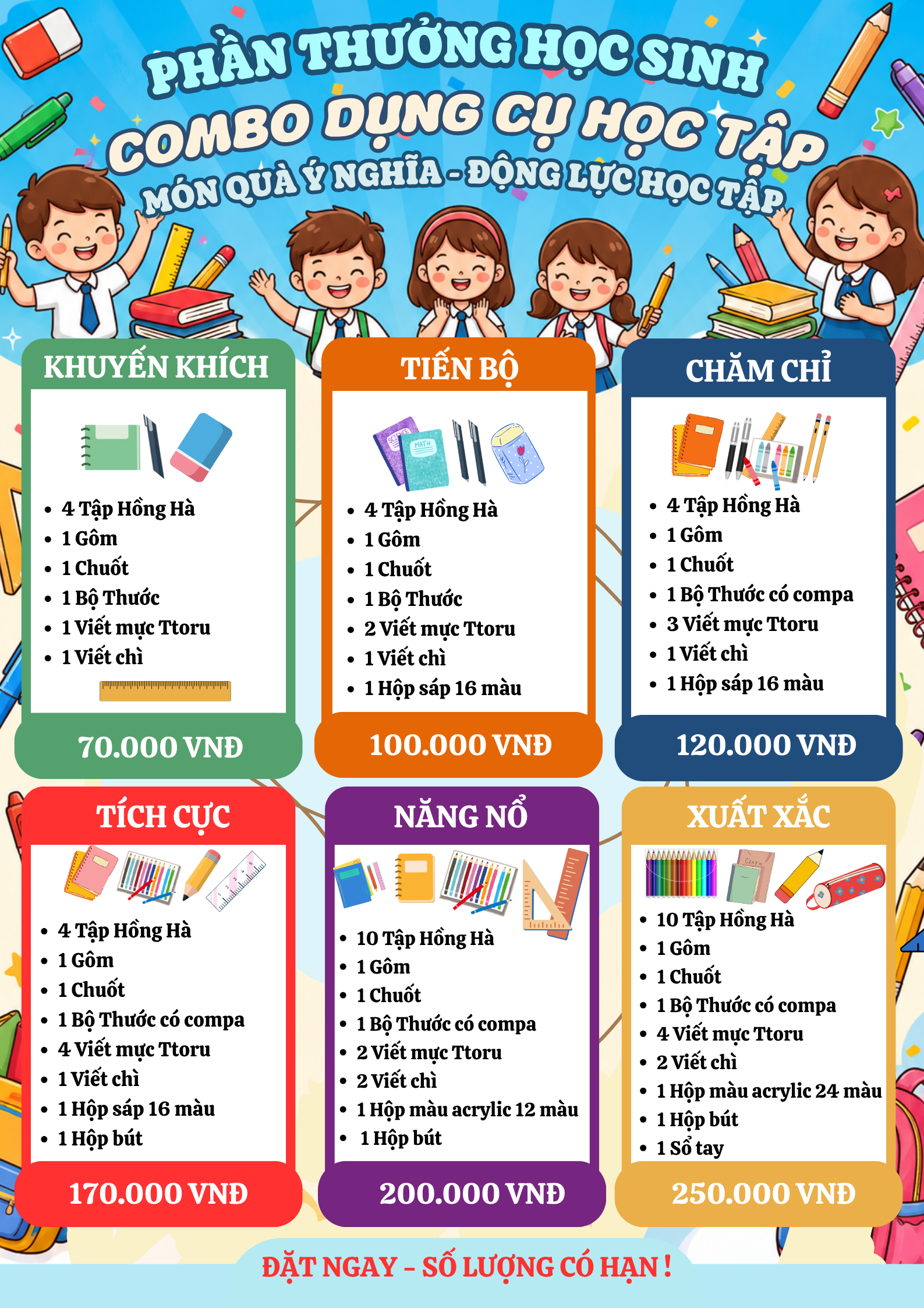 Set quà thưởng học sinh
