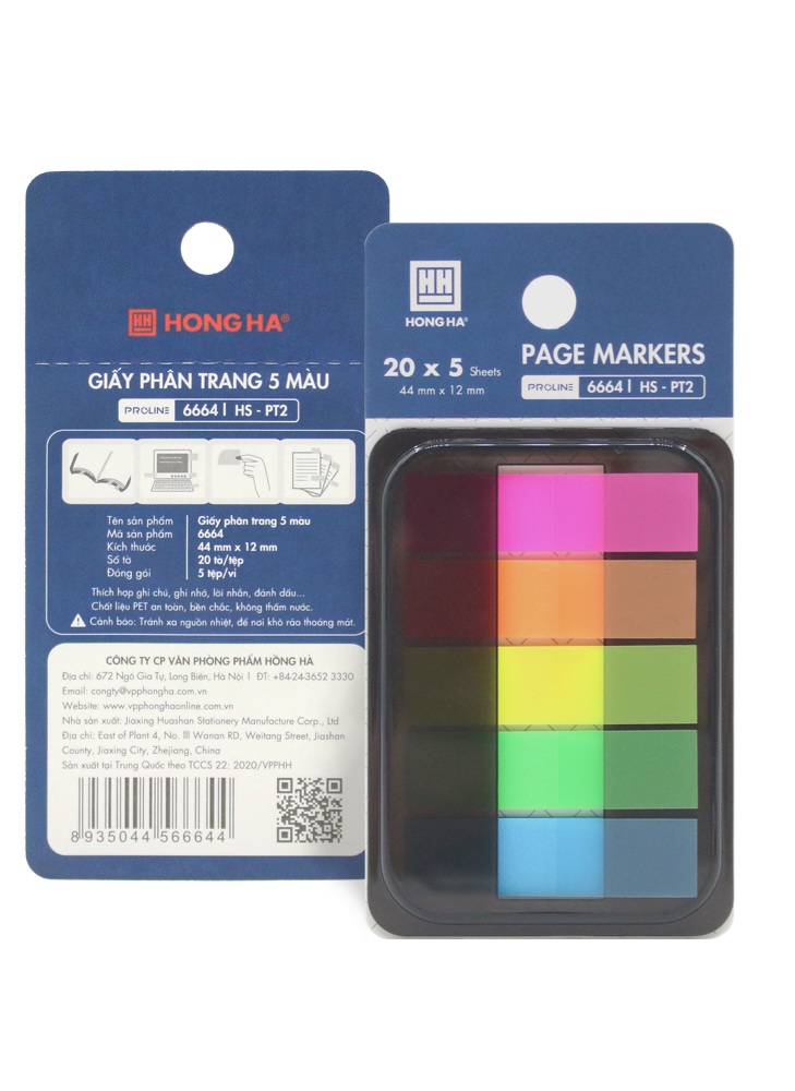 Giấy note phân trang 5 màu Hồng Hà-6664