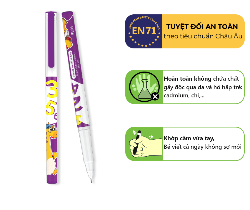 Bút lông kim SmartKids FL01 tím