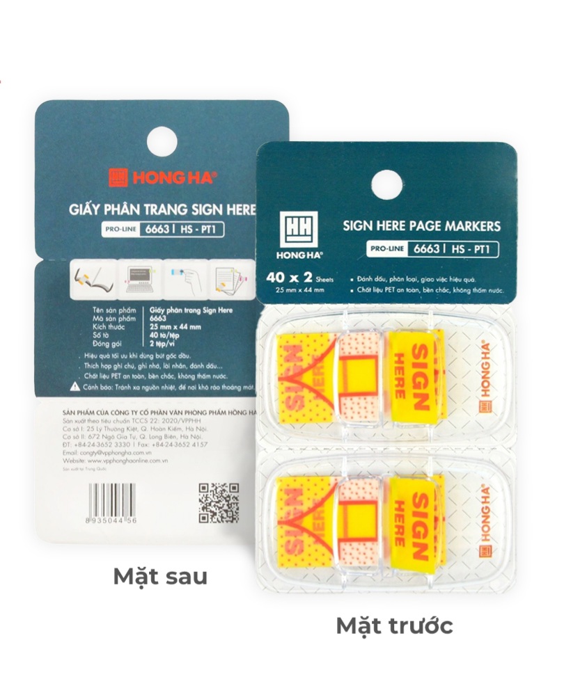 Giấy note phân trang Hồng Hà-6663