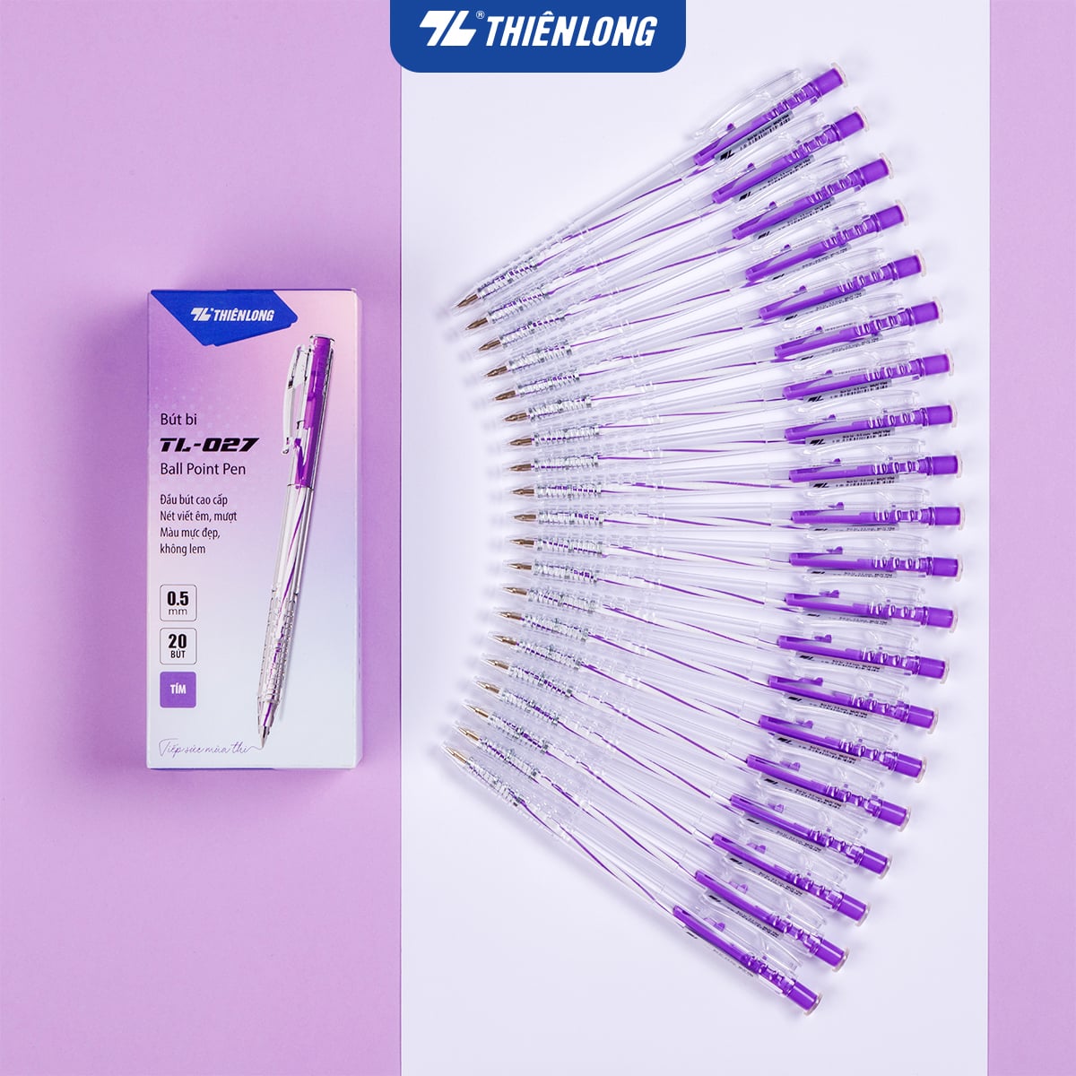 Bút bi Thiên Long TL-027 xanh/đỏ/đen