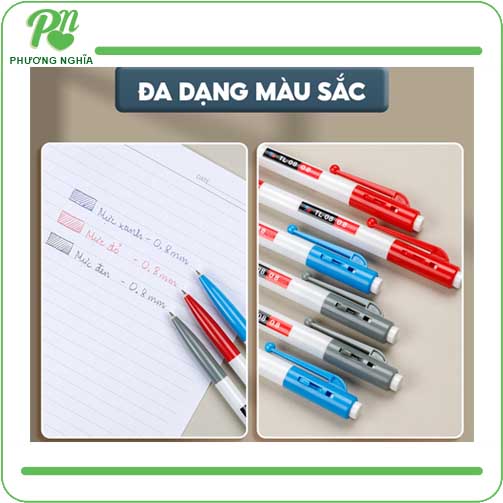 Bút bi Thiên Long TL-08 xanh/đỏ/đen