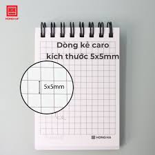 Sổ lò xo kẻ caro 200 trang A7 Hồng Hà Oringa - 4173