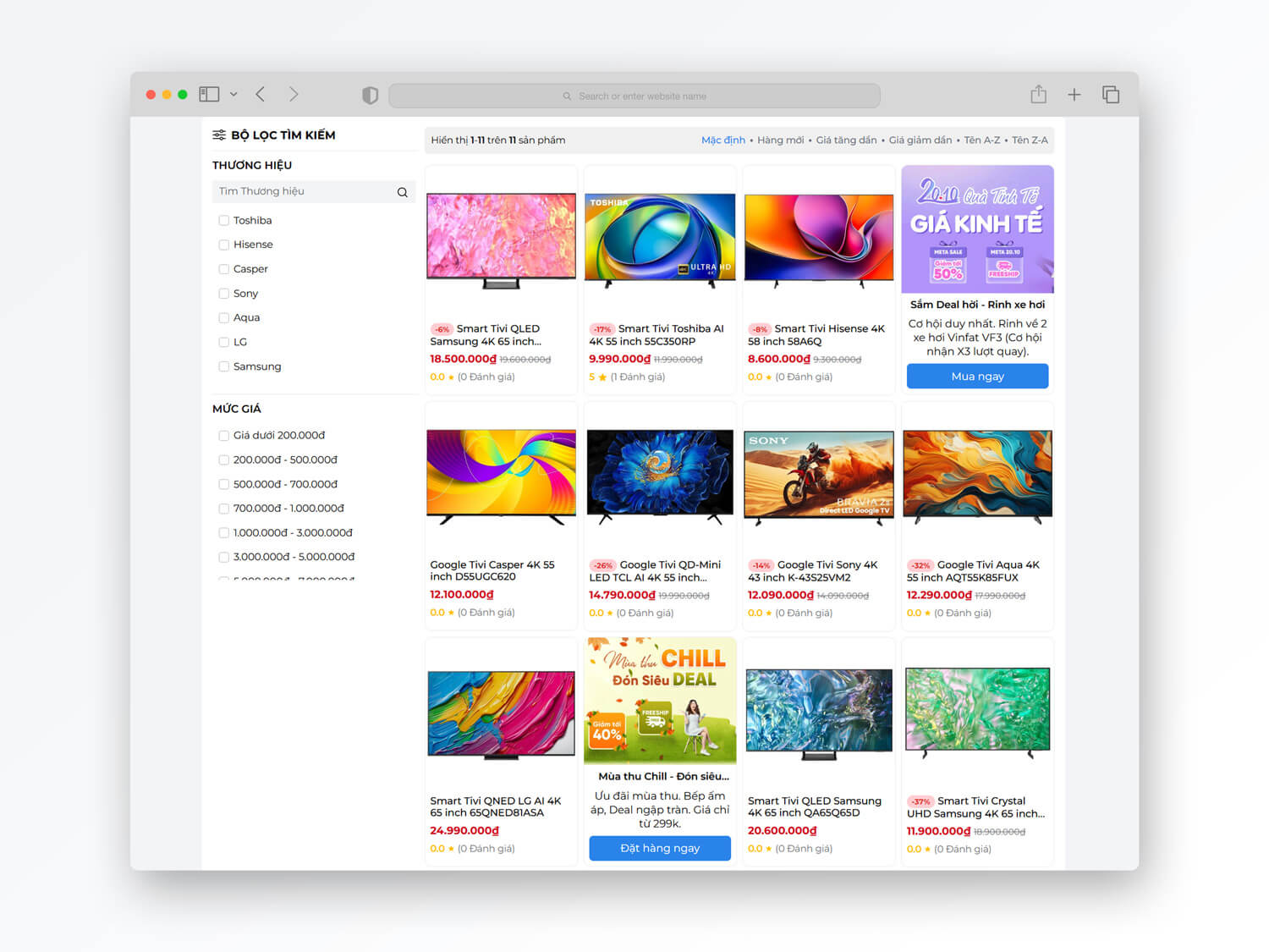 Khuyến mãi Danh mục sản phẩm