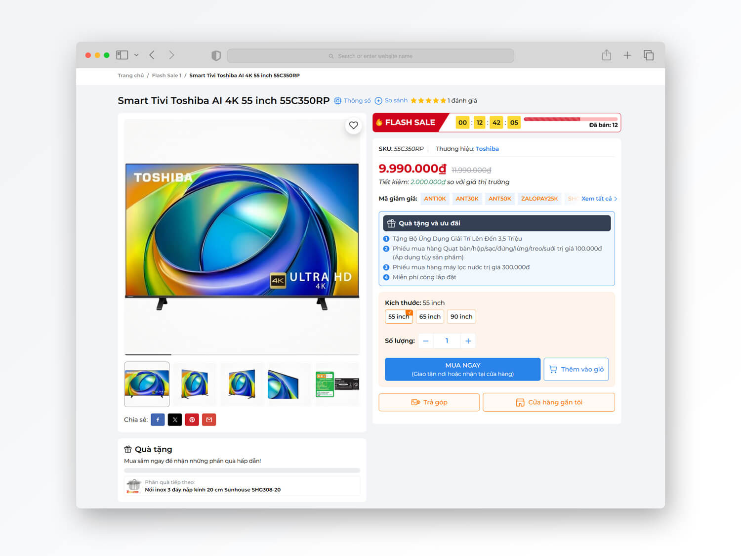 Ưu đãi chi tiết sản phẩm