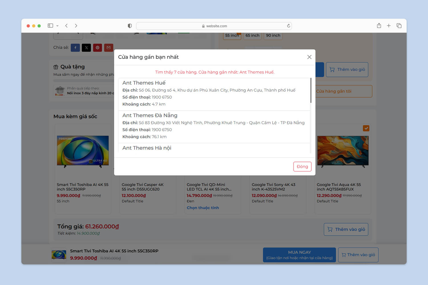 Tìm cửa hàng gần nhất