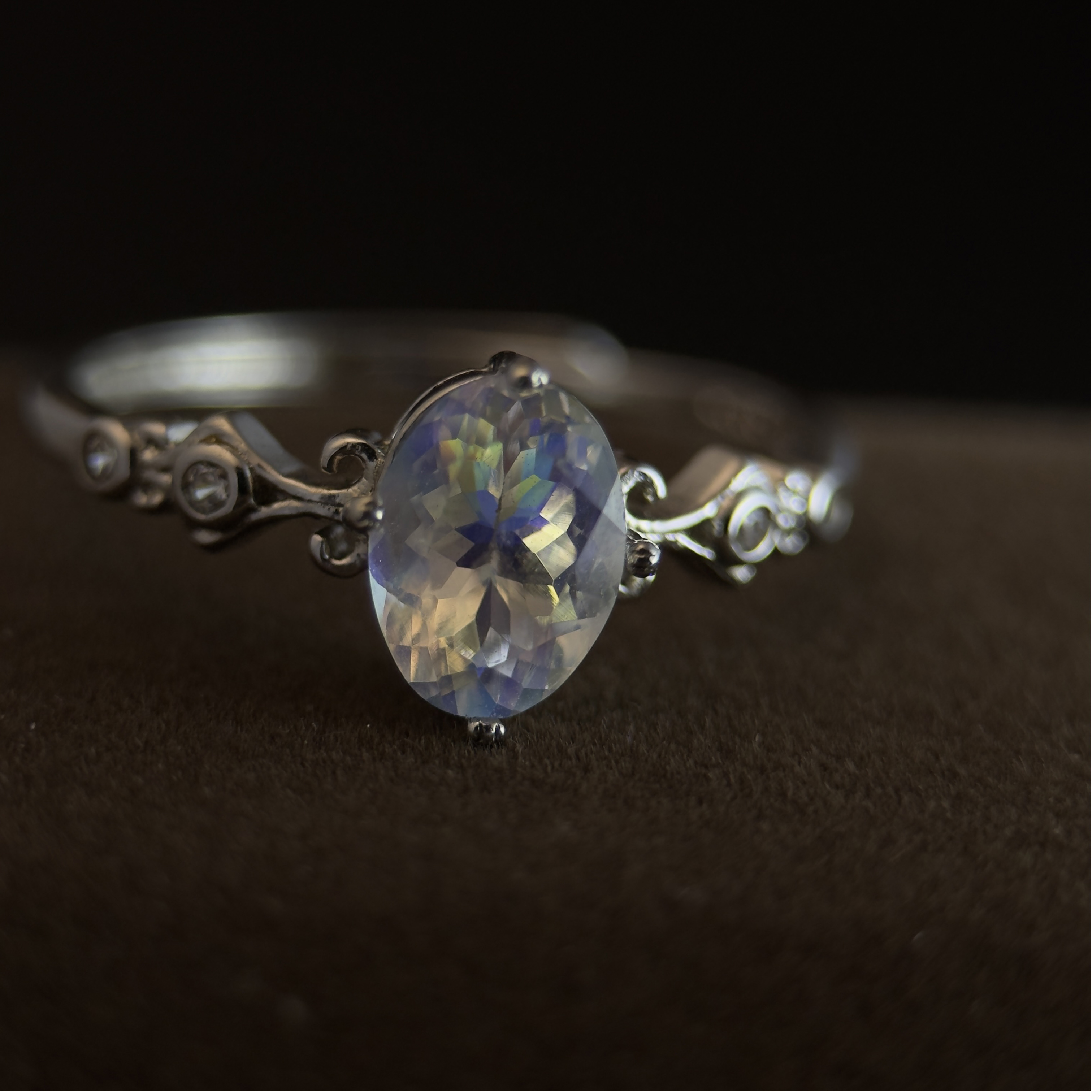 Nhẫn Đá Mặt Trăng Bạc 925 Cho Phái Đẹp TS51