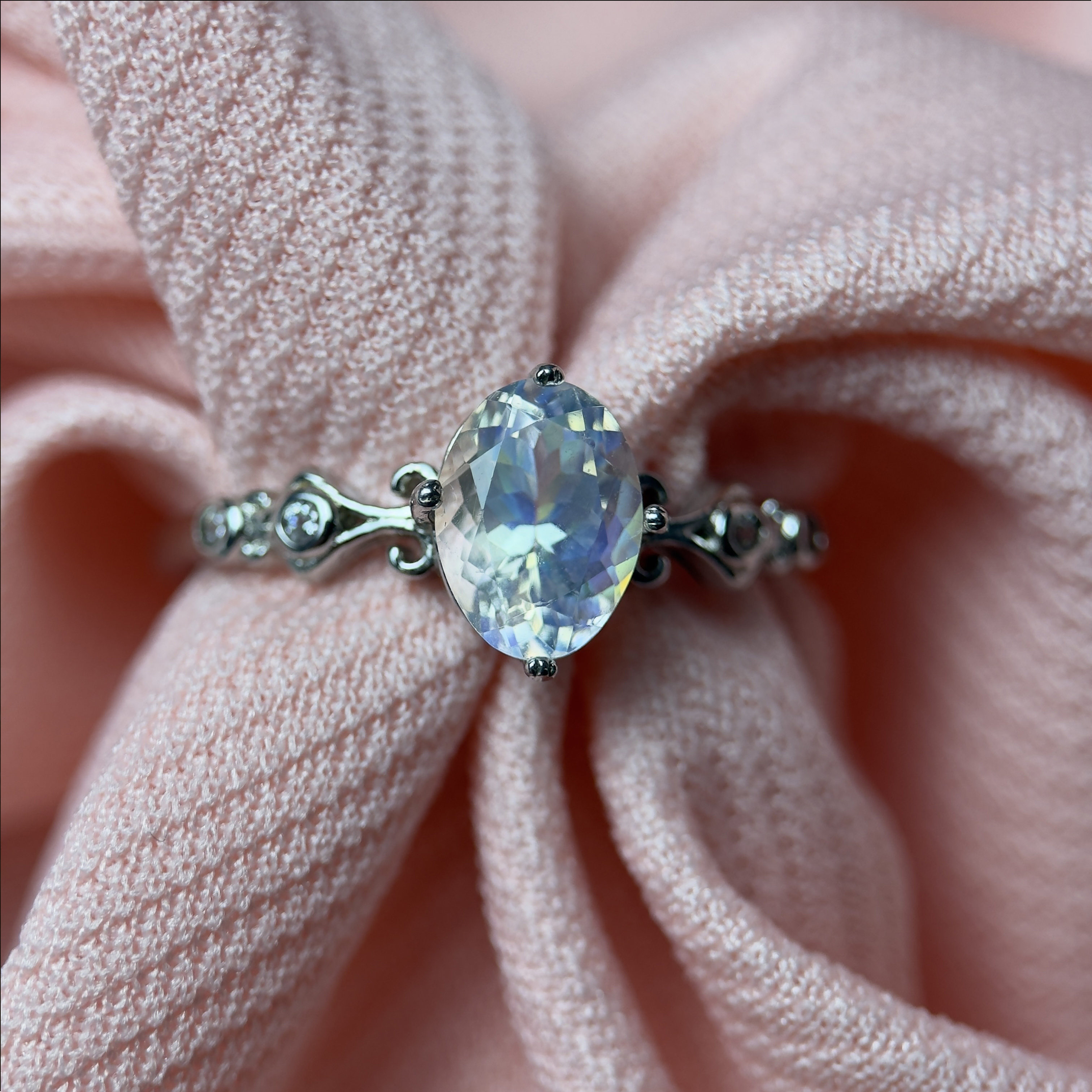 Nhẫn Đá Mặt Trăng Bạc 925 Cho Phái Đẹp TS51