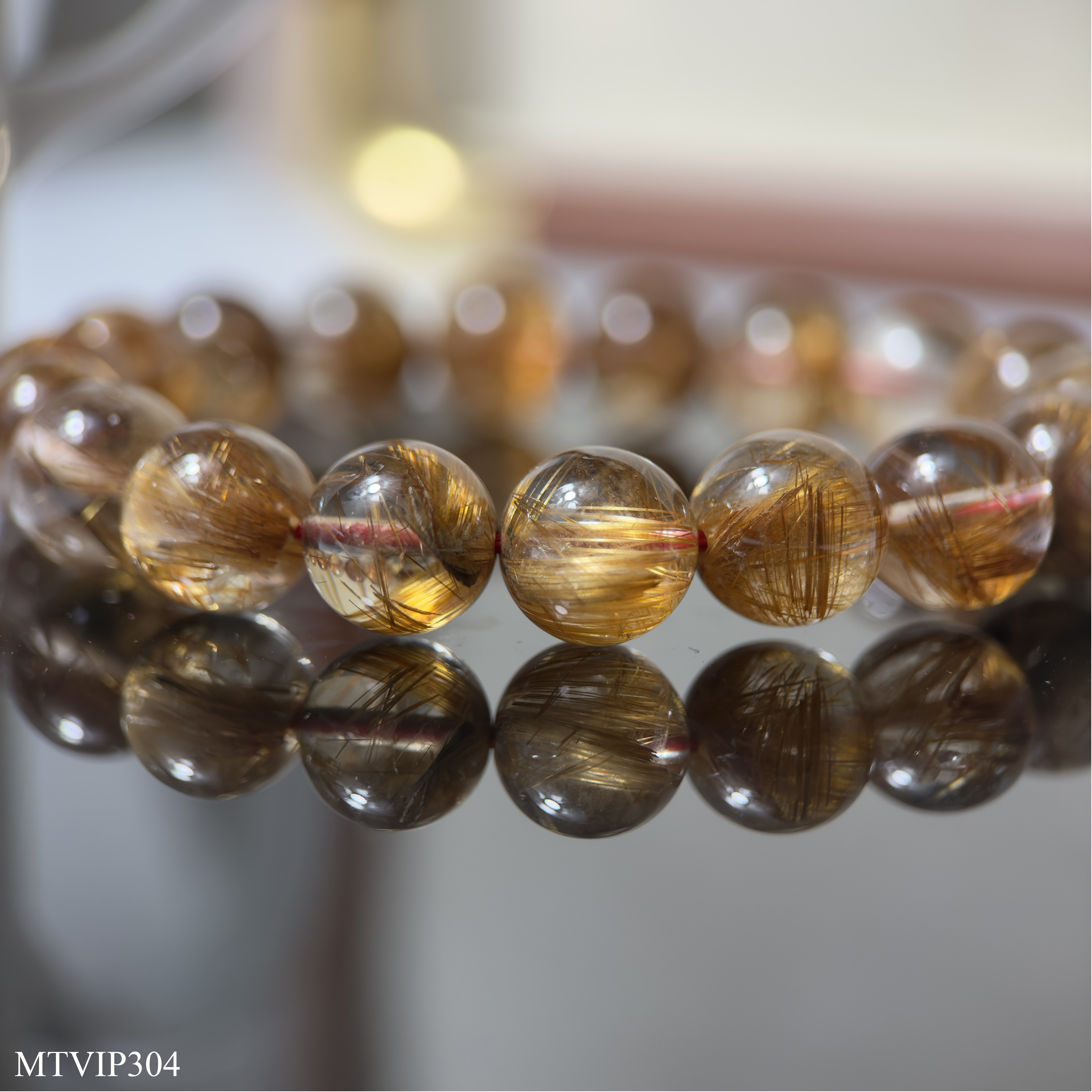 Vòng thạch anh tóc đỏ đồng trục VIP 11,5mm đến 12,3mm