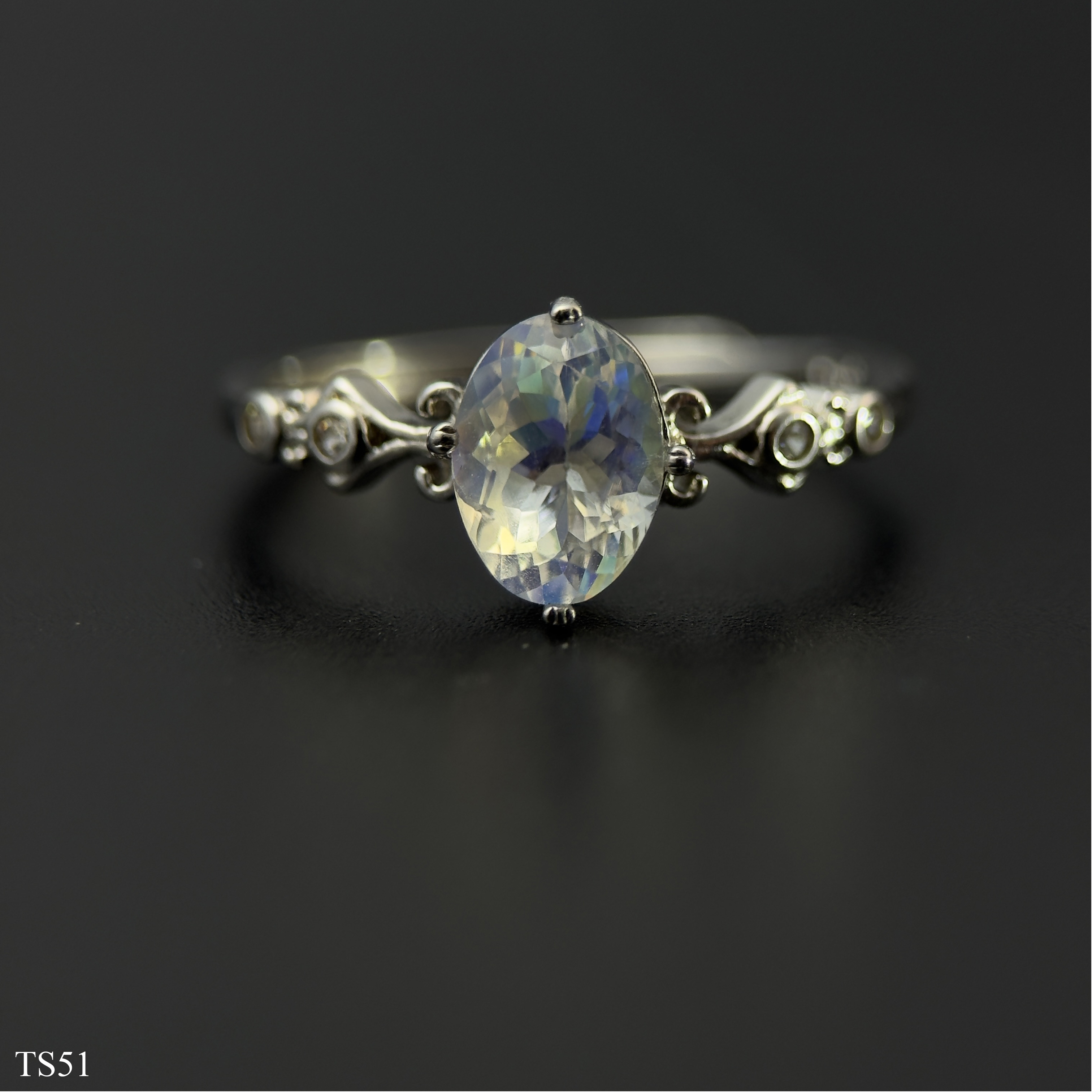 Nhẫn Đá Mặt Trăng Bạc 925 Cho Phái Đẹp TS51