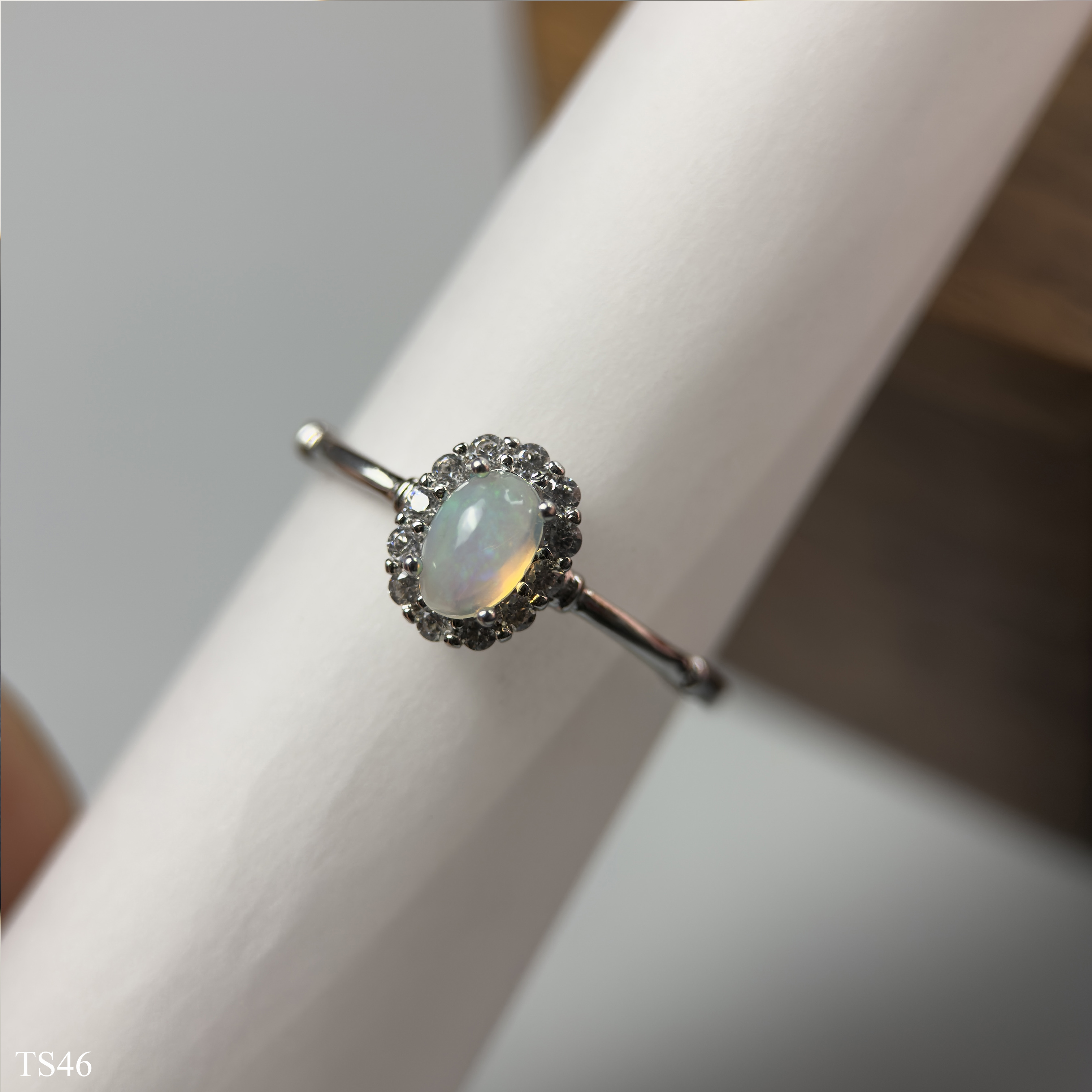 Nhẫn Đá Opaz Tự Nhiên Bạc 925 Cao Cấp