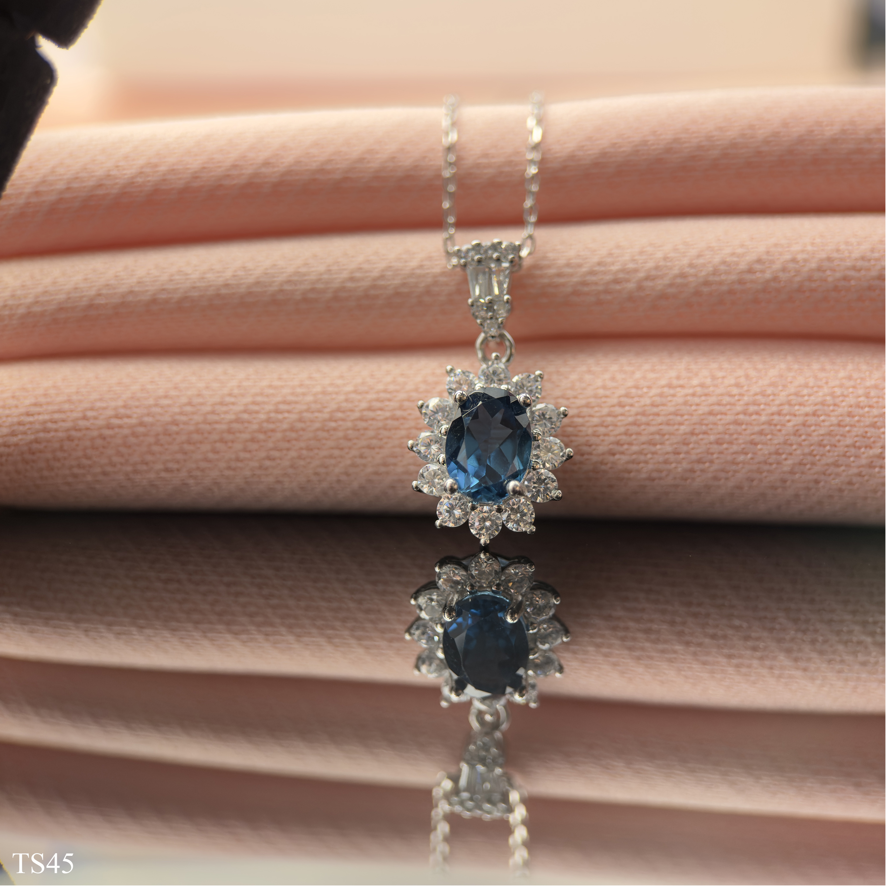 Dây chuyền bạc 925 nữ trang trí đá topaz tự nhiên