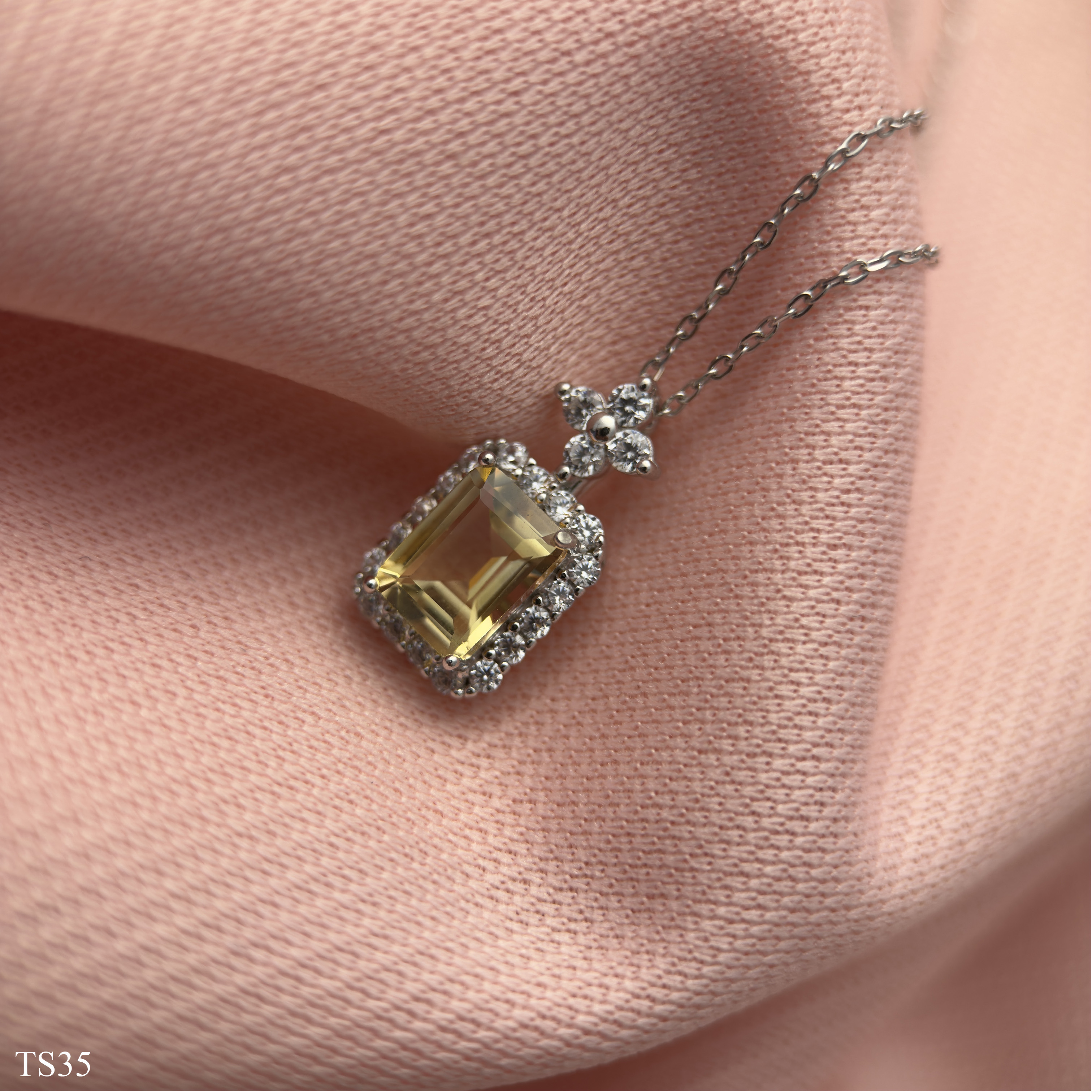 Dây chuyền bạc 925 nữ với đá quý peridot thiết kế độc đáo