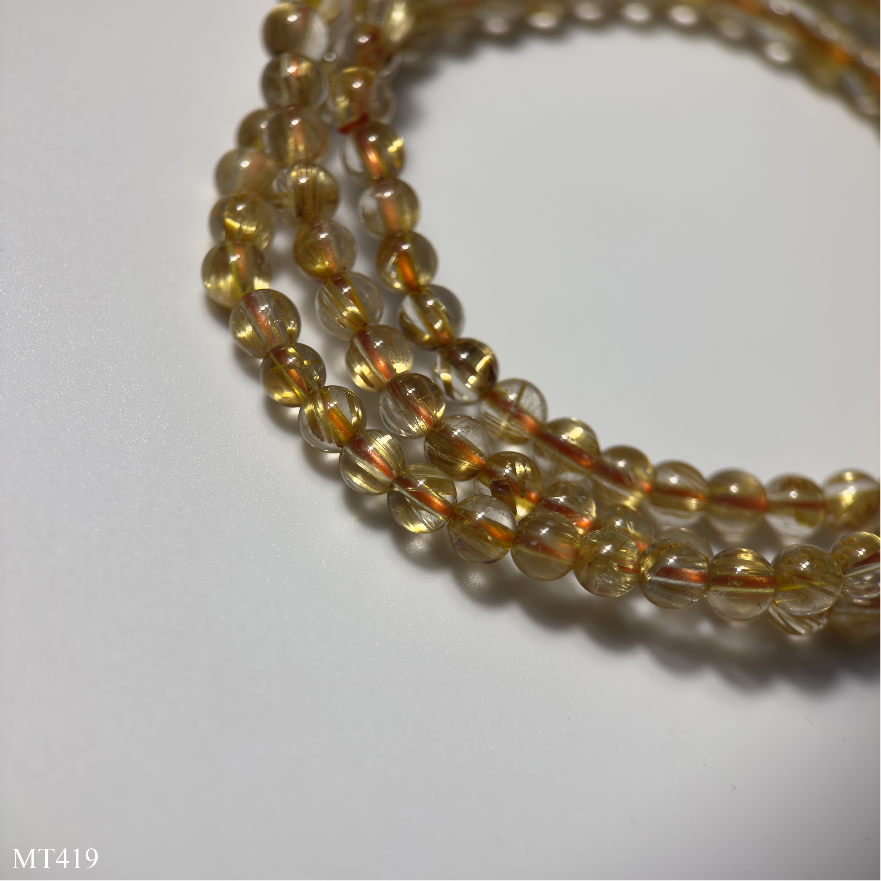 Vòng Tay Thạch Anh Tóc Vàng Víp Quấn 3 Vòng 4-5-6mm