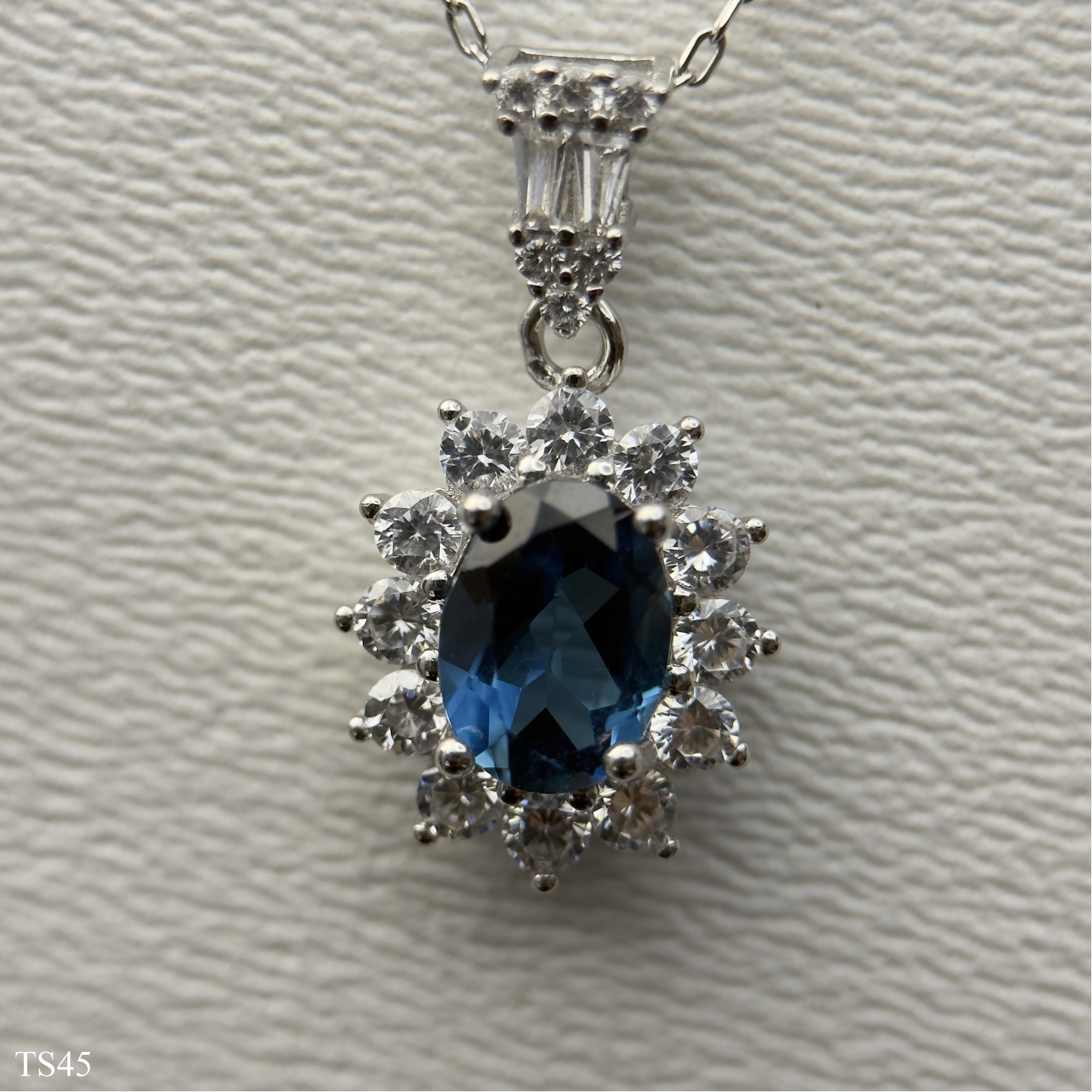 Dây chuyền bạc 925 nữ trang trí đá topaz tự nhiên