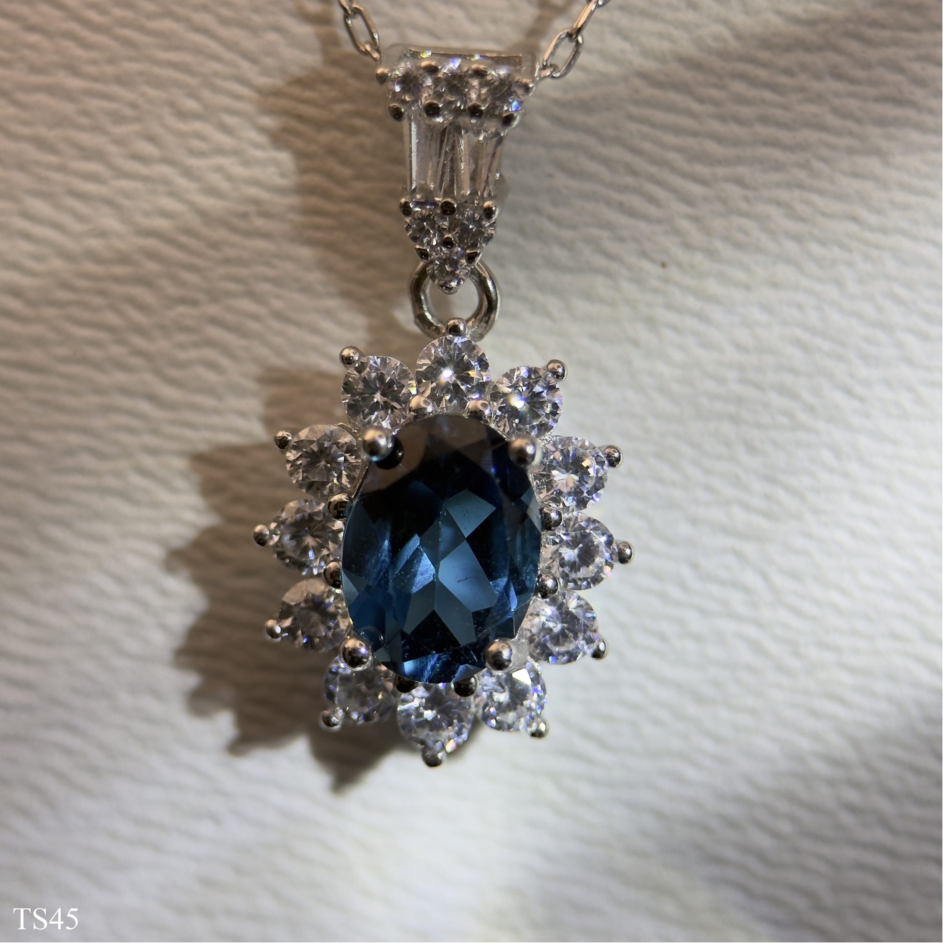 Dây chuyền bạc 925 nữ trang trí đá topaz tự nhiên