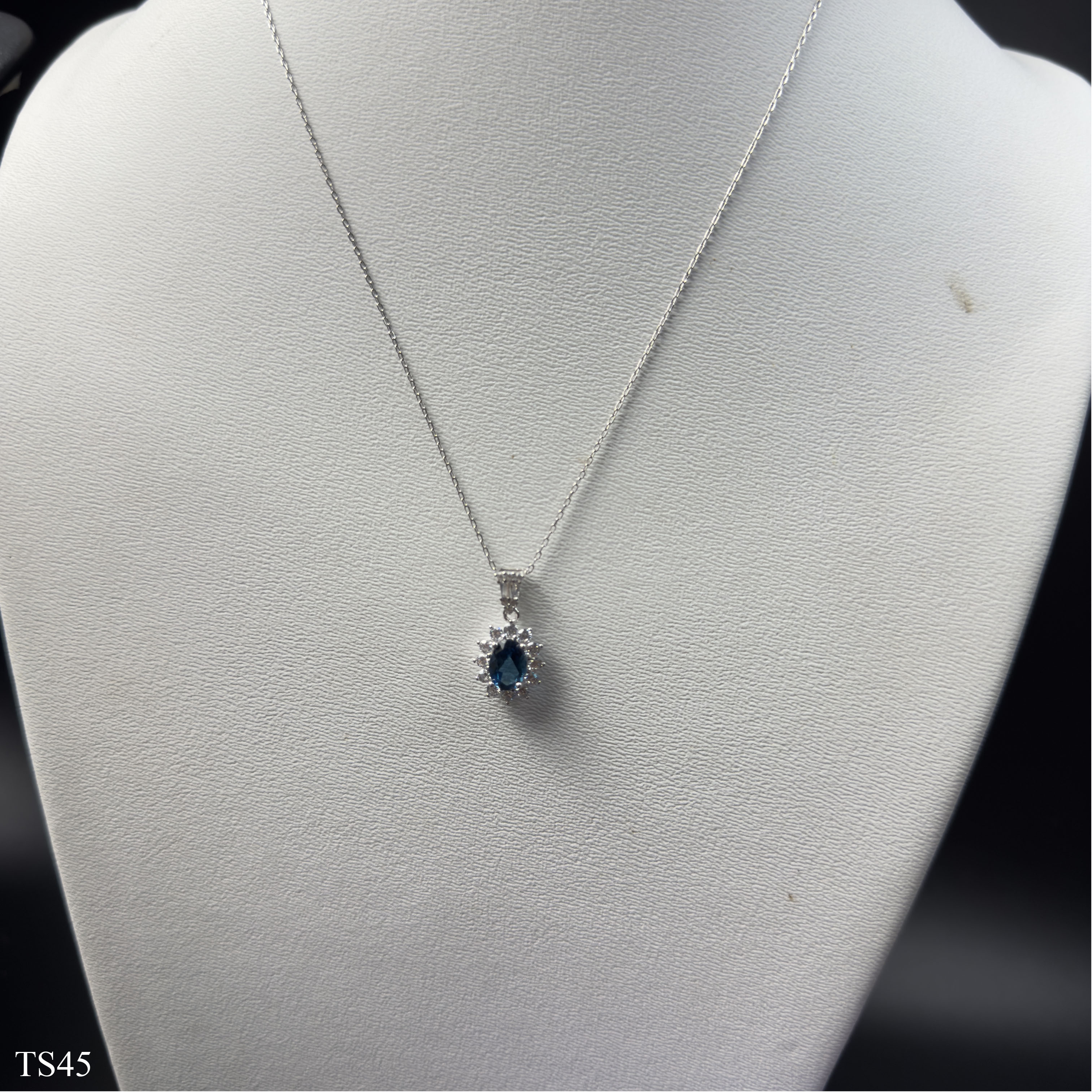 Dây chuyền bạc 925 nữ trang trí đá topaz tự nhiên