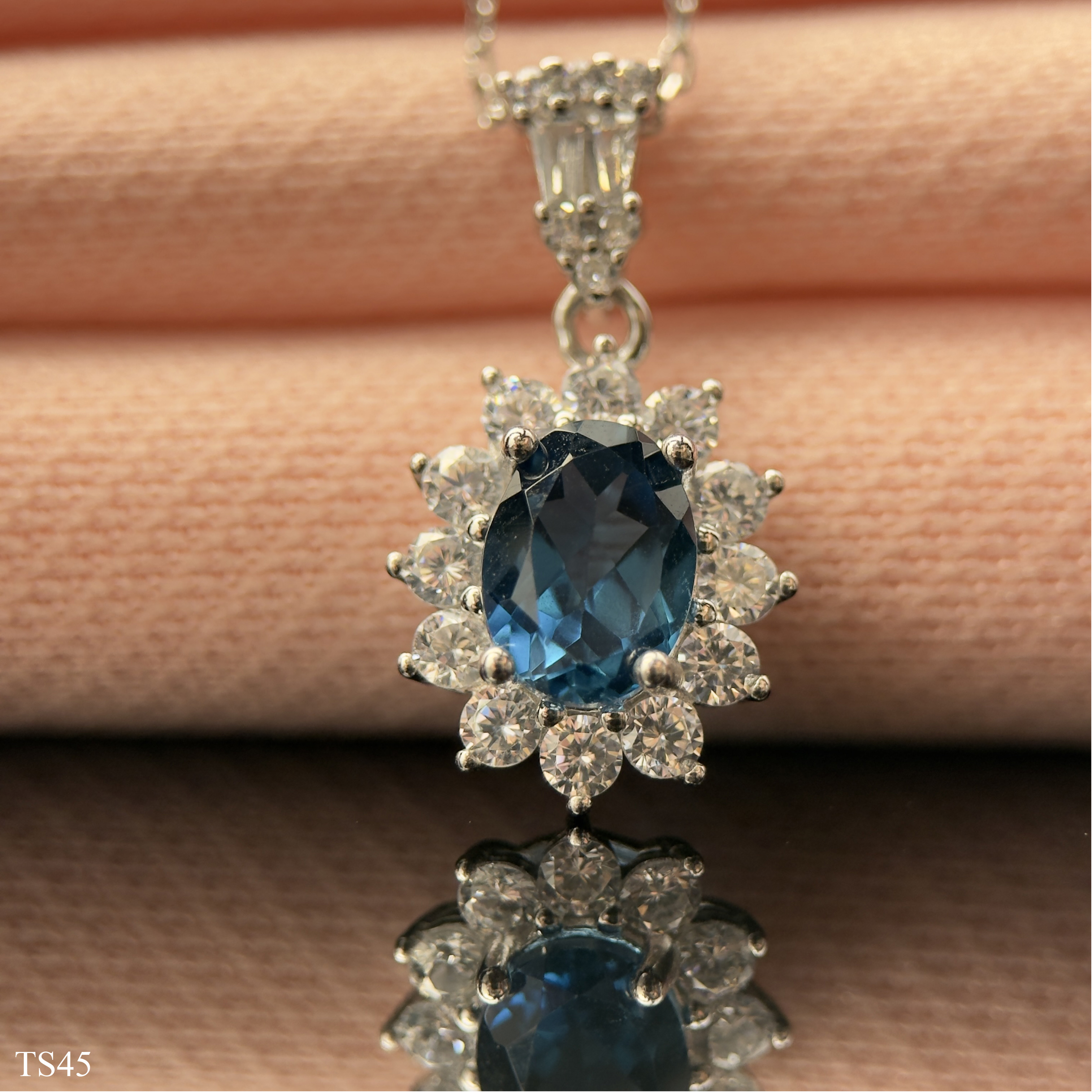 Dây chuyền bạc 925 nữ trang trí đá topaz tự nhiên