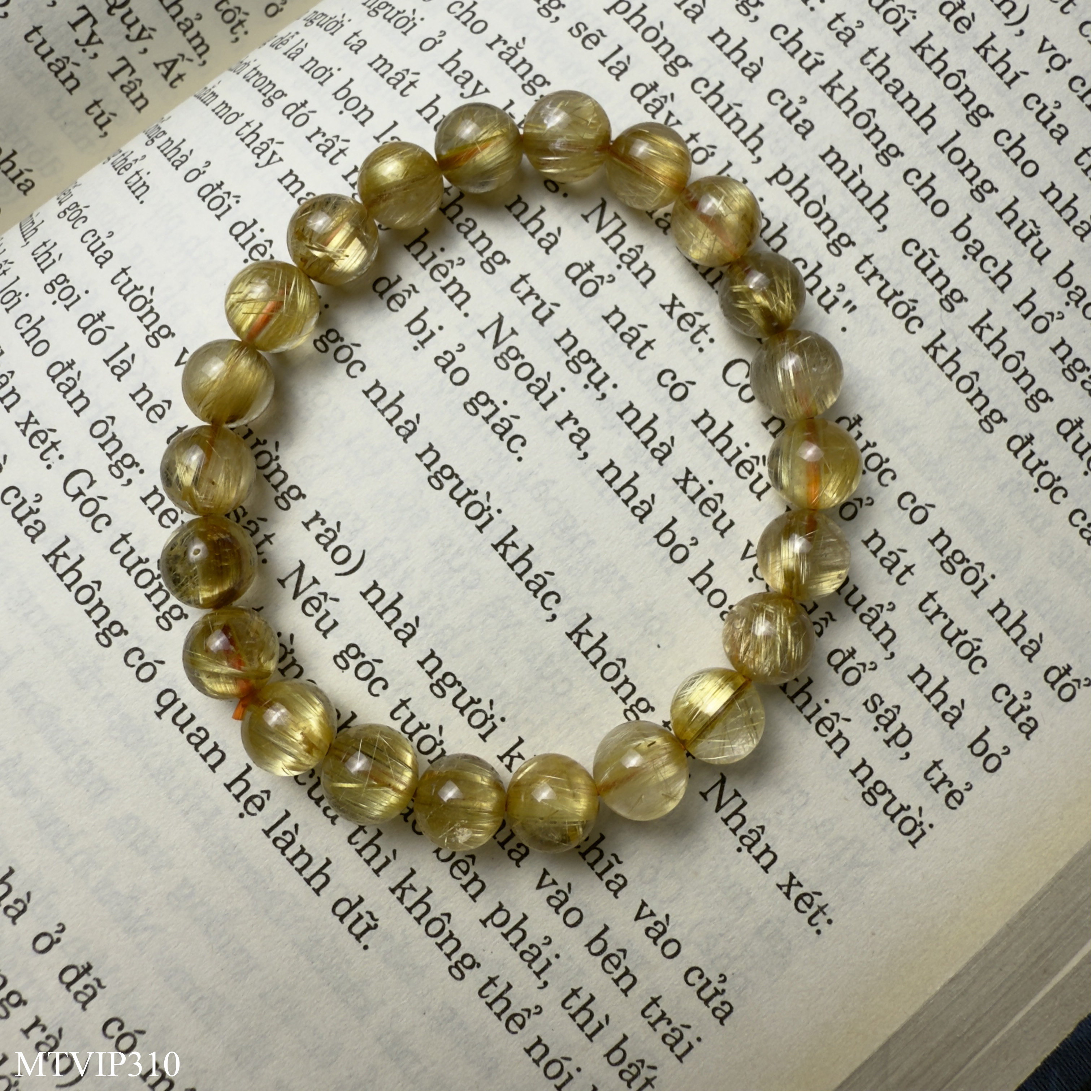 Vòng Đá Thạch Anh Tóc Vàng Víp Tài Lộc May Mắn