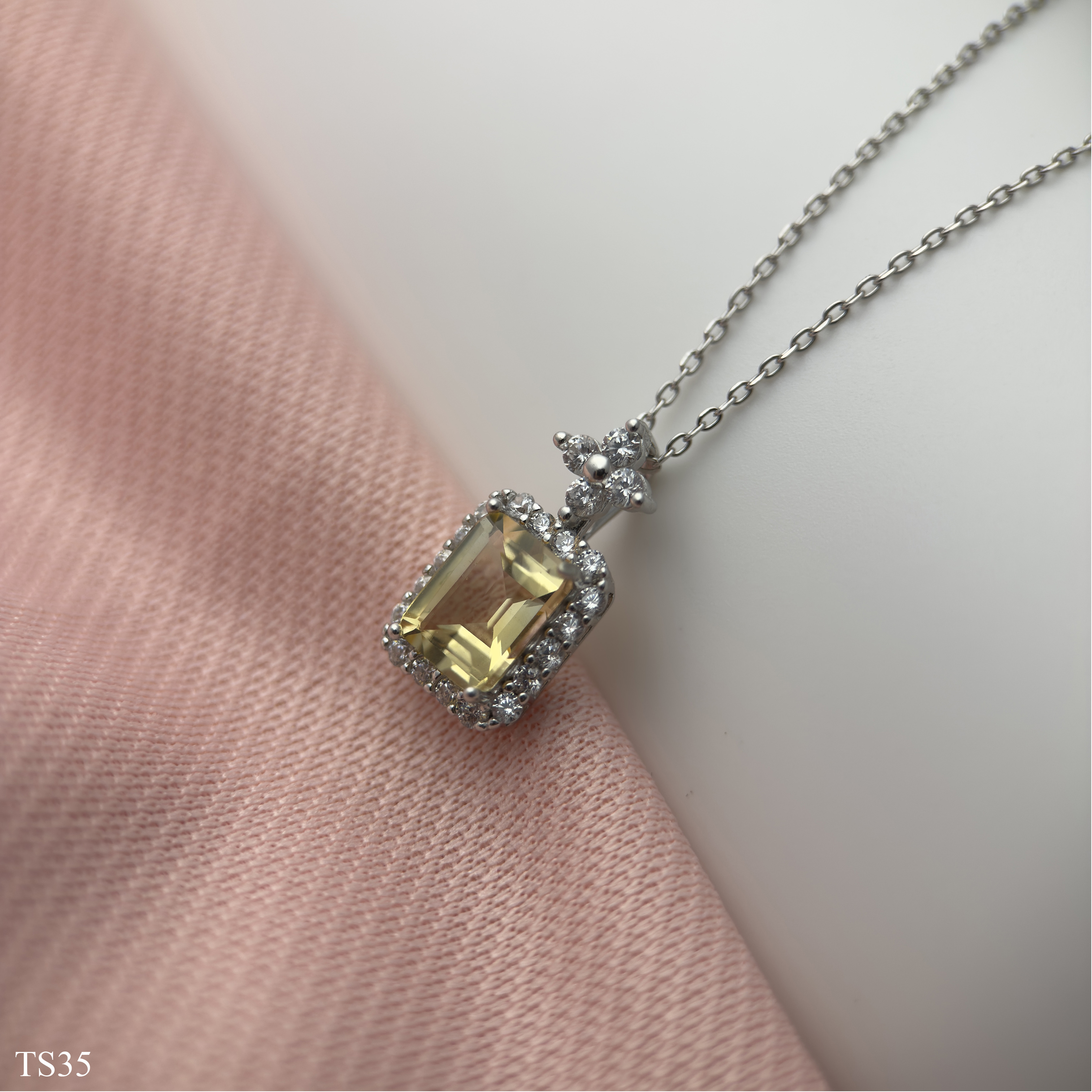 Dây chuyền bạc 925 nữ với đá quý peridot thiết kế độc đáo