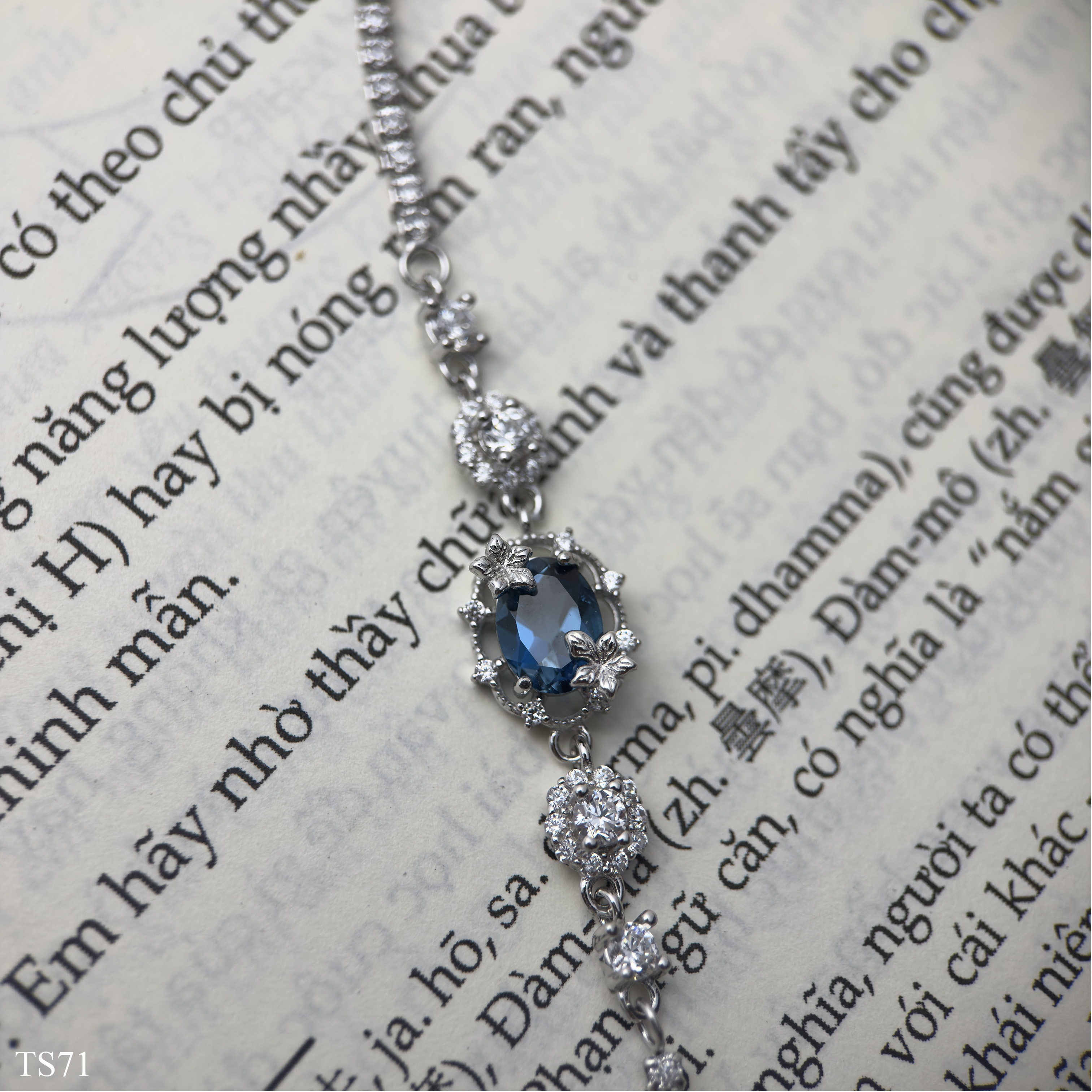 Lắc Bạc 925 Nữ Đính Đá Topaz Xanh Blue