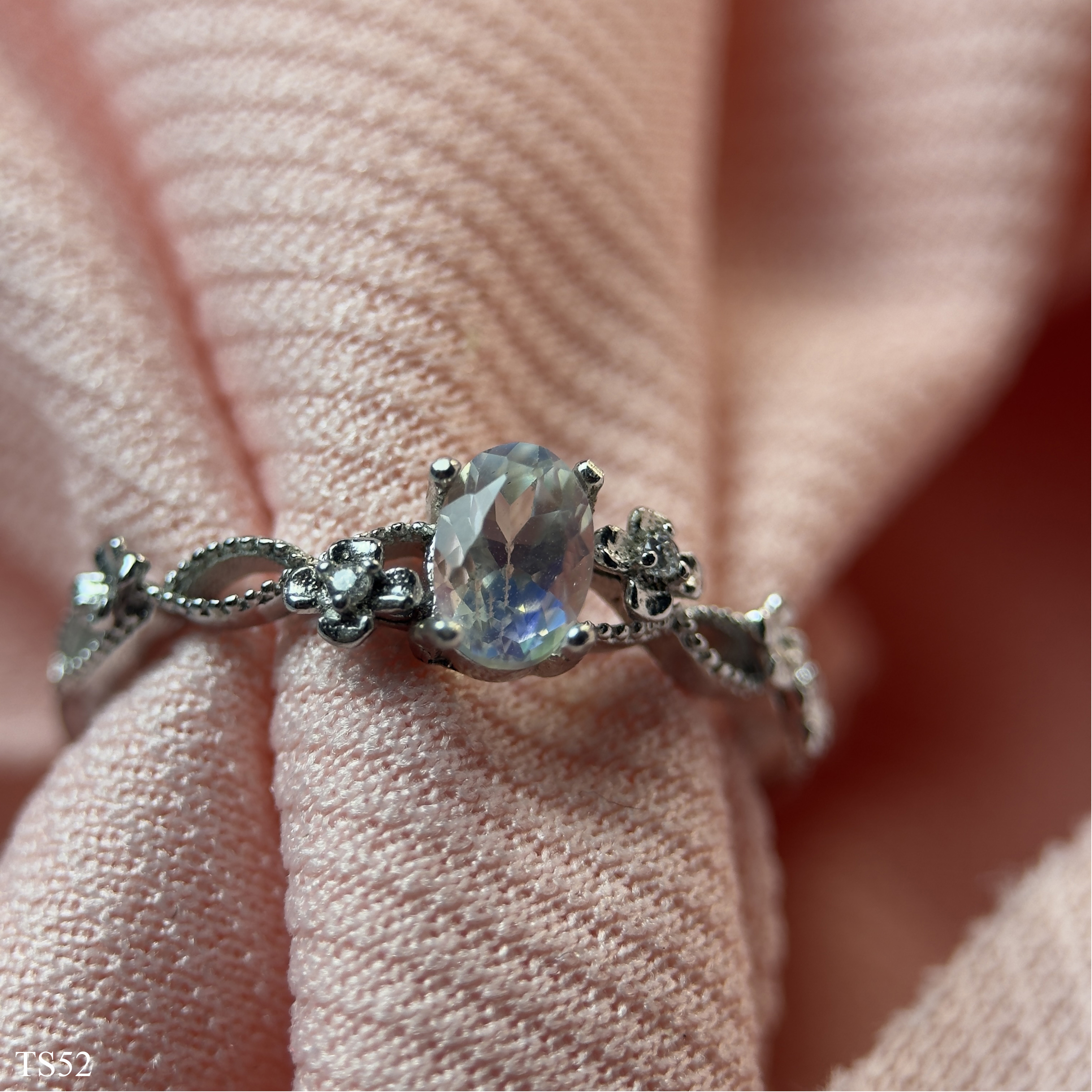 Nhẫn Đá Mặt Trăng Moonstone Bạc 925 Dành Cho Nữ